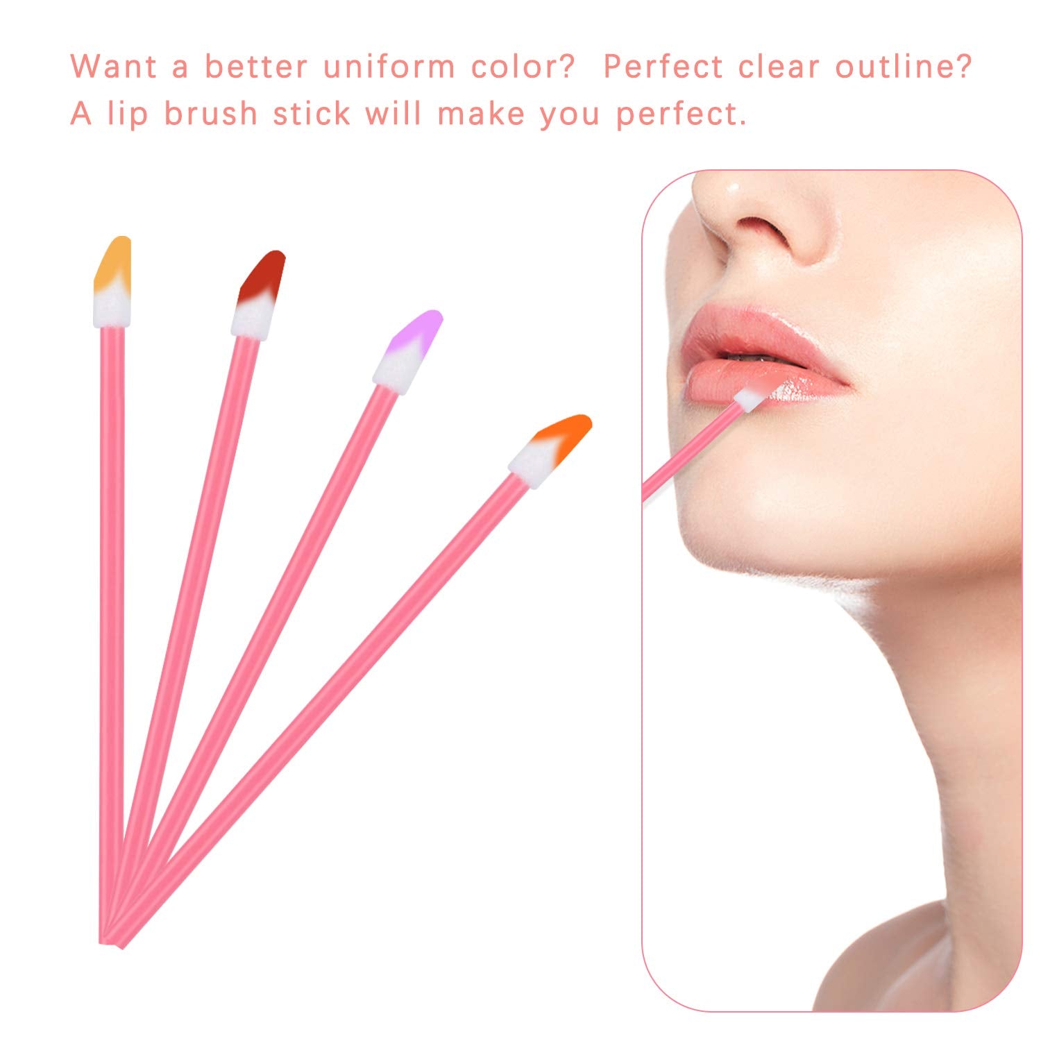 650Pcs Disposable Lip Gloss Applicators Make Up Brush Lipstick Wands Makeup Applicators Brushes Applicator Tool Makeup Beauty To
