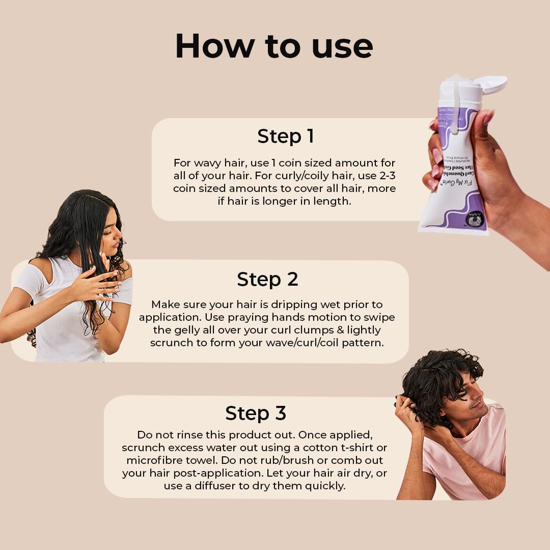 Fix My Curls Curl Quenching Flaxseed Gelly | With Aloe Vera, Chia, & Flax Seeds | For Curly, Wavy & Frizzy Hair | Silicone Free