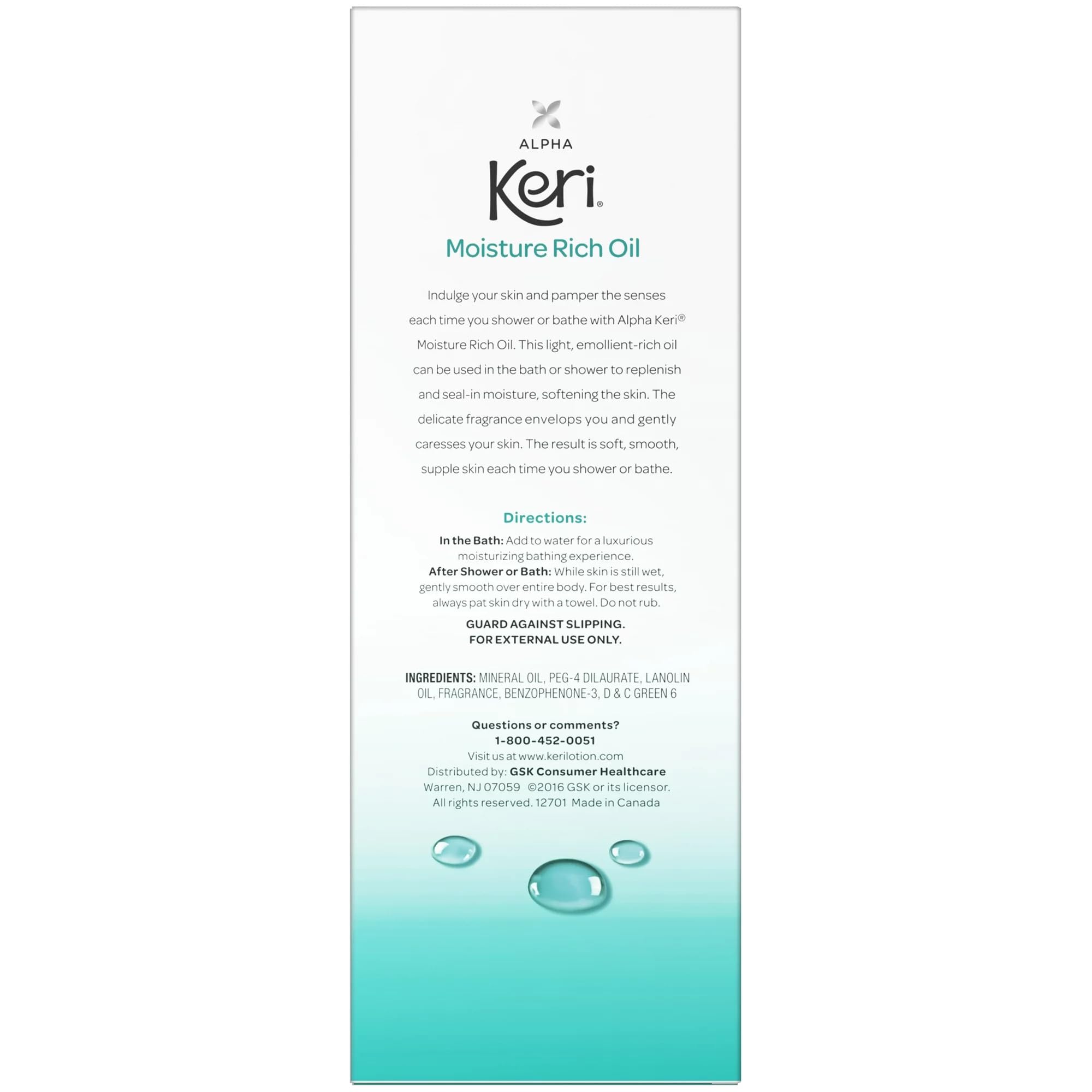 Alpha Keri Shower And Bath Moisture Rich Oil 8 Oz. (Pack Of 3)