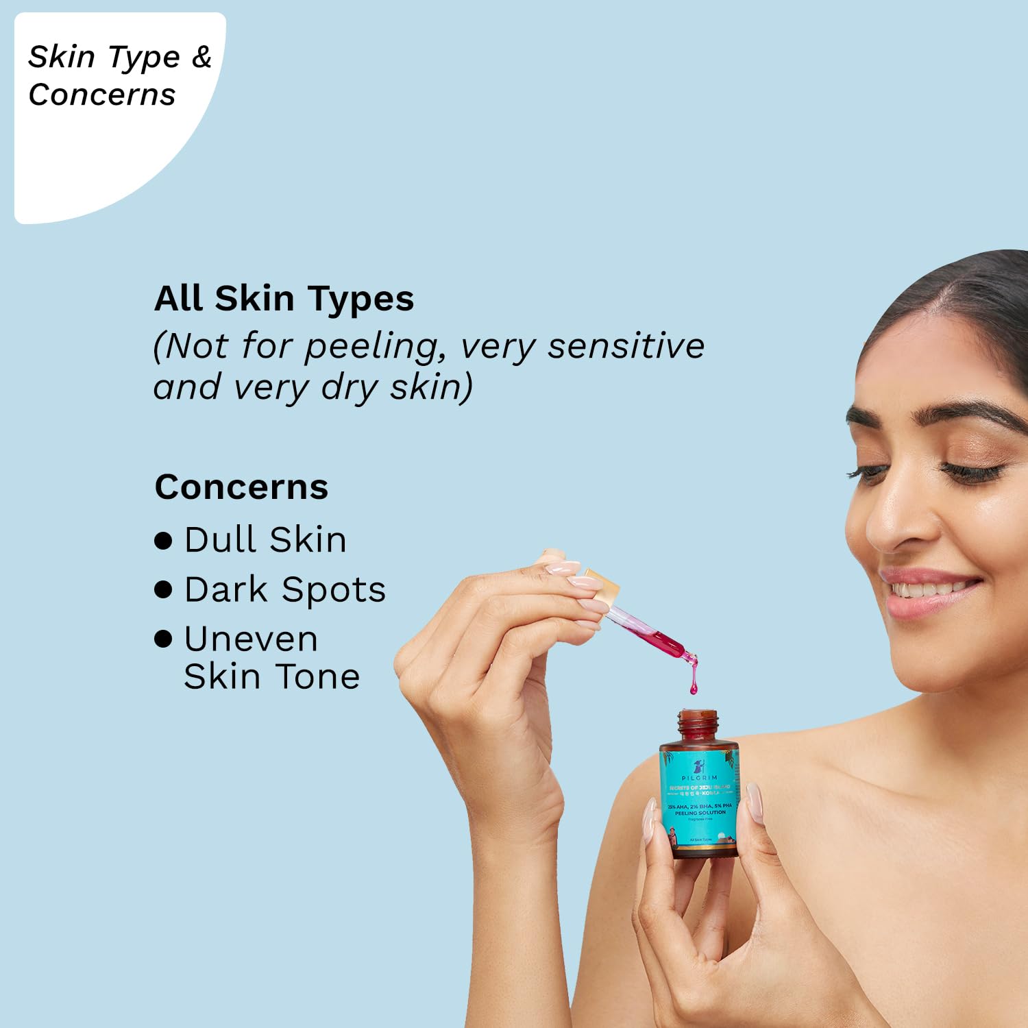 Pilgrim 25% Aha + 2% Bha + 5% Pha Peeling Solution For Face | 10-Minute Facial | Chemical Peel For Face For Glowing Skin | Exfol