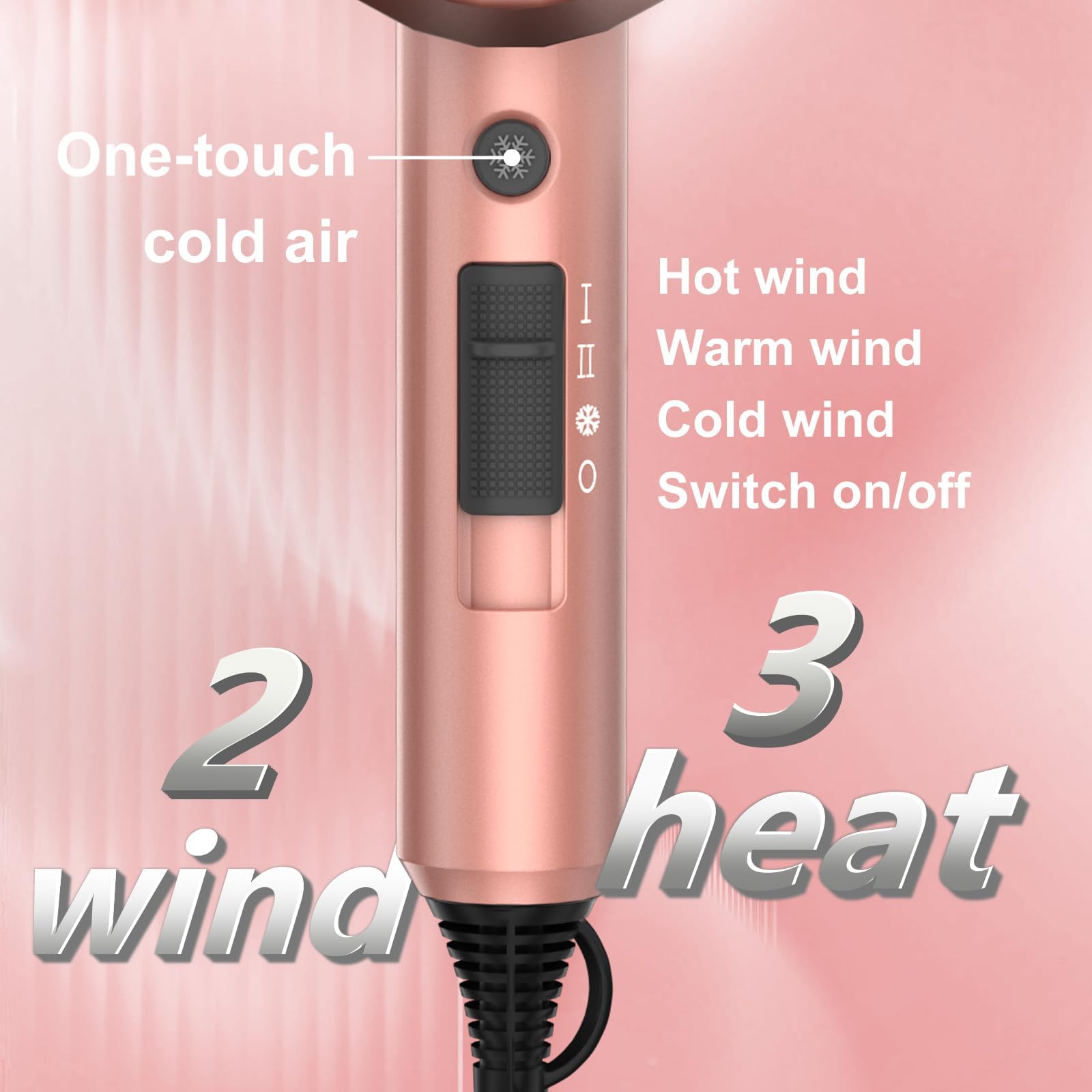 Shrate Ionic Hair Dryer, Professional Salon Negative Ions Blow Dryer, Powerful 1800W For Fast Drying, 3 Heating/ 2 Speed, Cool B
