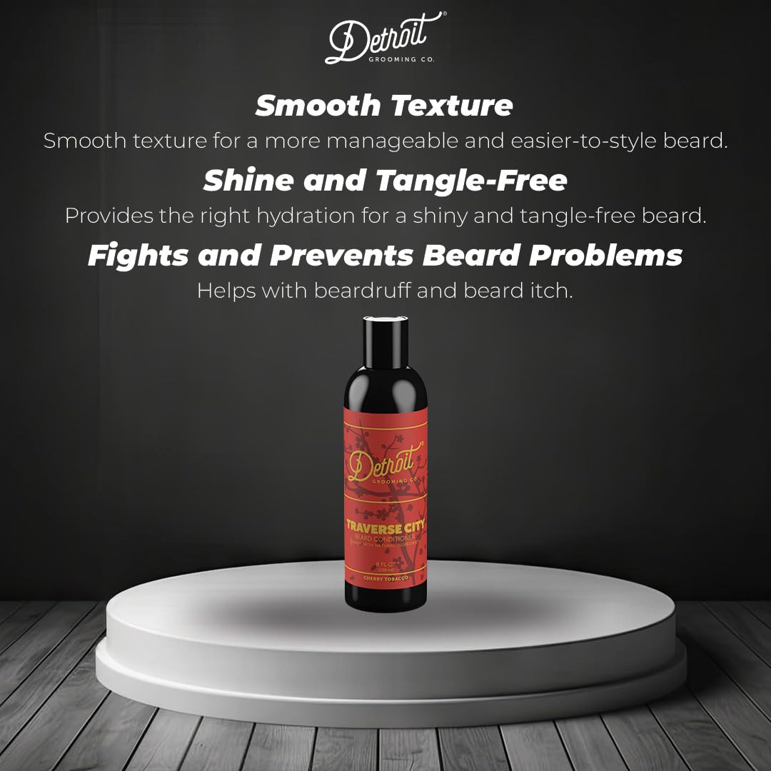 Detroit Grooming Co. Beard Conditioner For Men With Argan Oil & Cocoa Seed Butter - Softener, Detangler, Hydrating Conditioner &