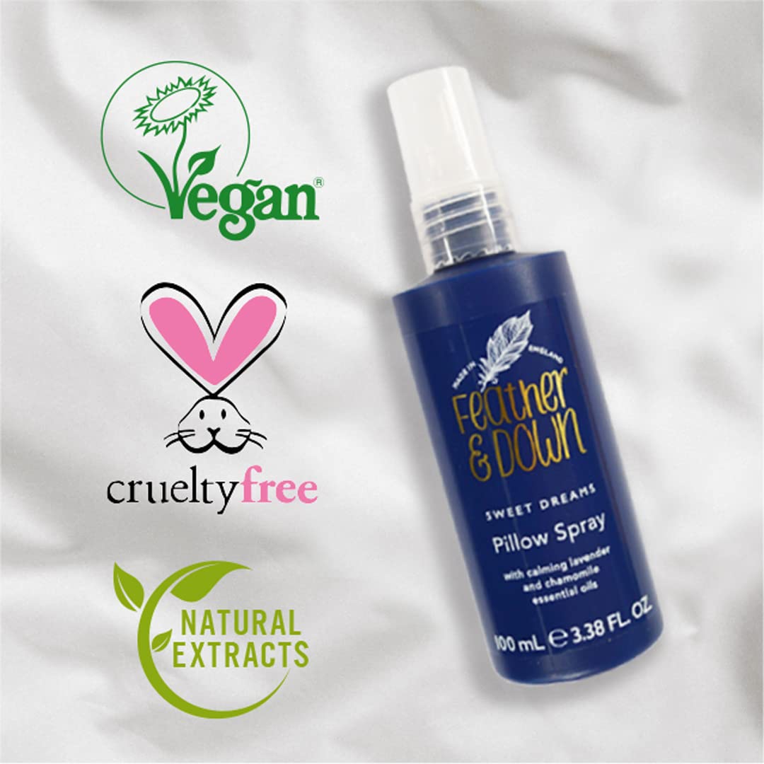 Feather & Down Straight To Sleep Gift Set: 50Ml Pillow Spray & 50Ml Body Lotion, The Perfect Sleep Duo, Infused With Lavender &