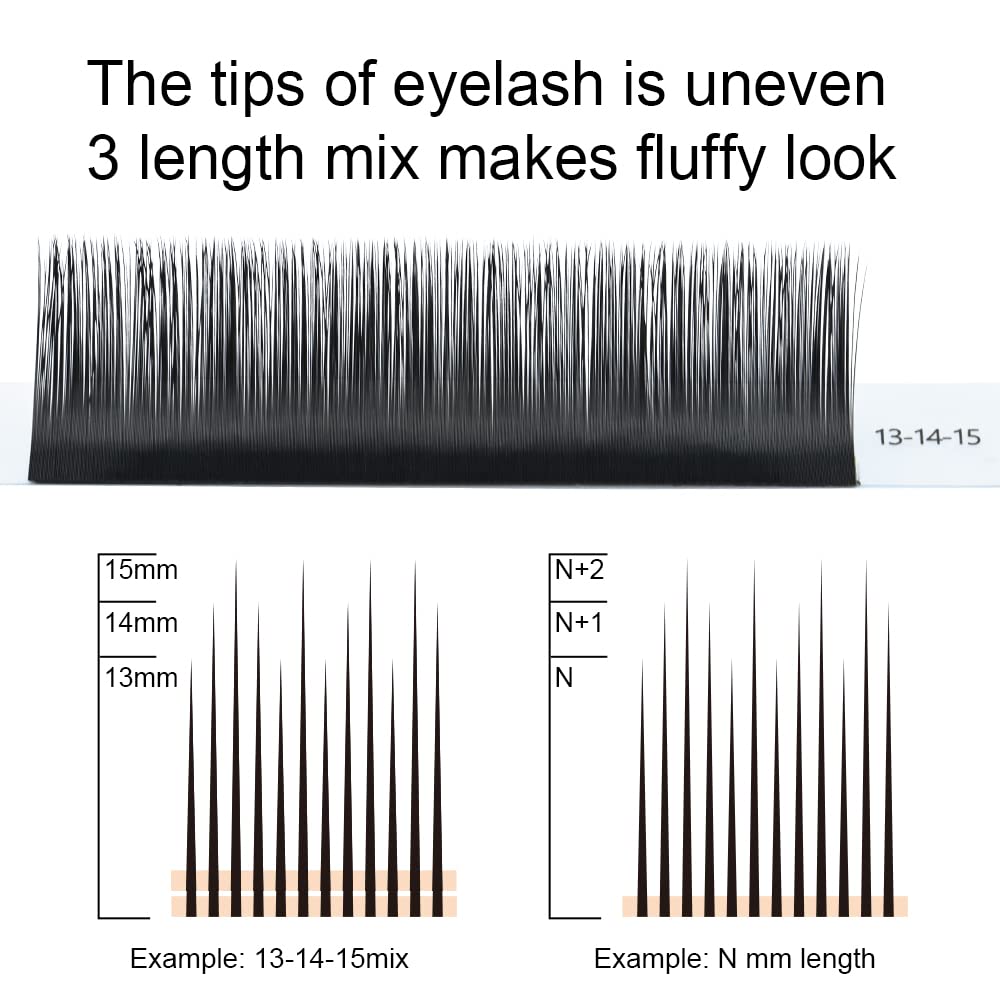 Nagaraku Eyelash Extensions Individual Lash 0.07 C Curl 8-9-10Mm Mix Classic 3 Layers Camellia Faux Mink Lash Fluffy Super Soft