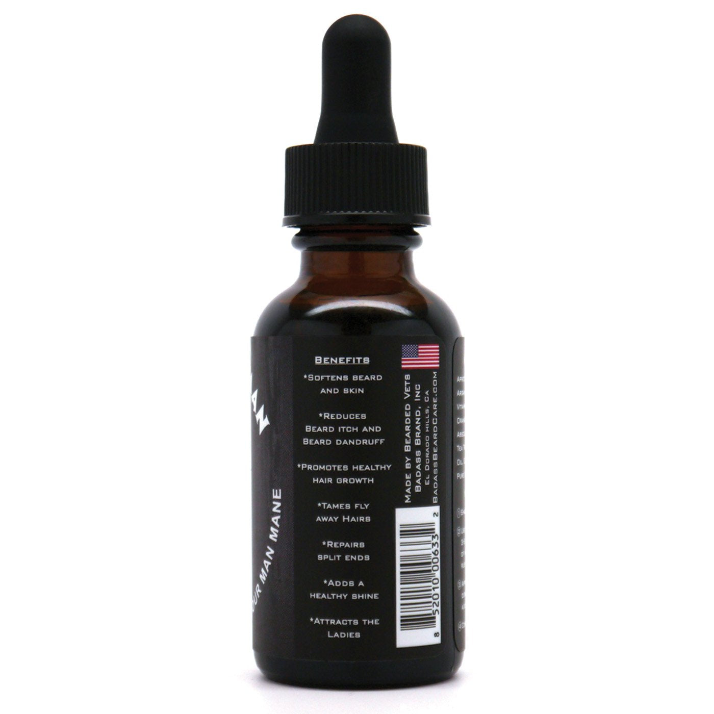 Badass Beard Care Oil For Men - The Original Scent, 1 Oz - All Natural Ingredients, Keeps Beard And Mustache Full, Soft And Heal