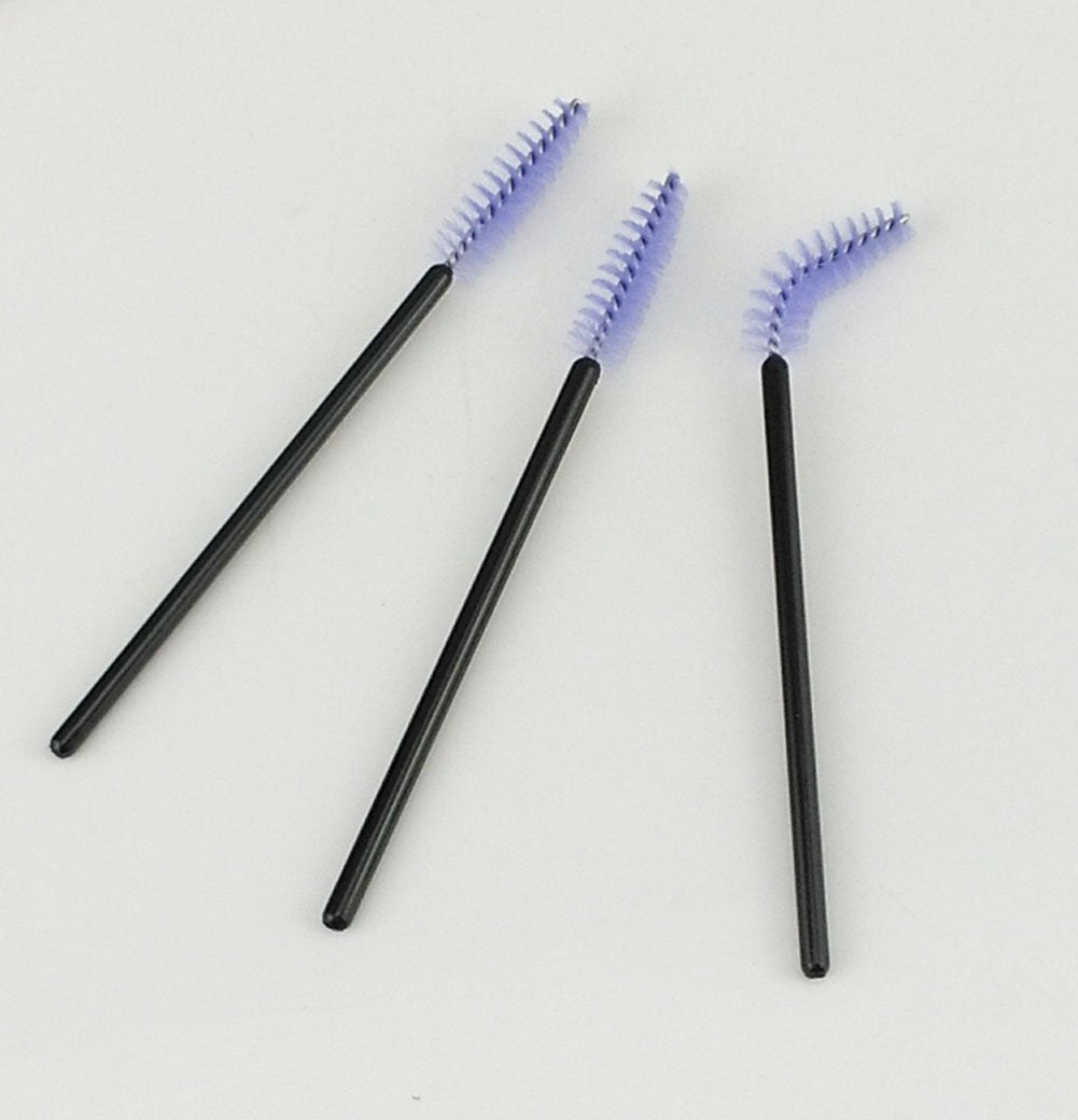 Yueton Pack Of 100 Disposable Eyelash Brushes Wands Mascara Applicator (Black+Light Purple)