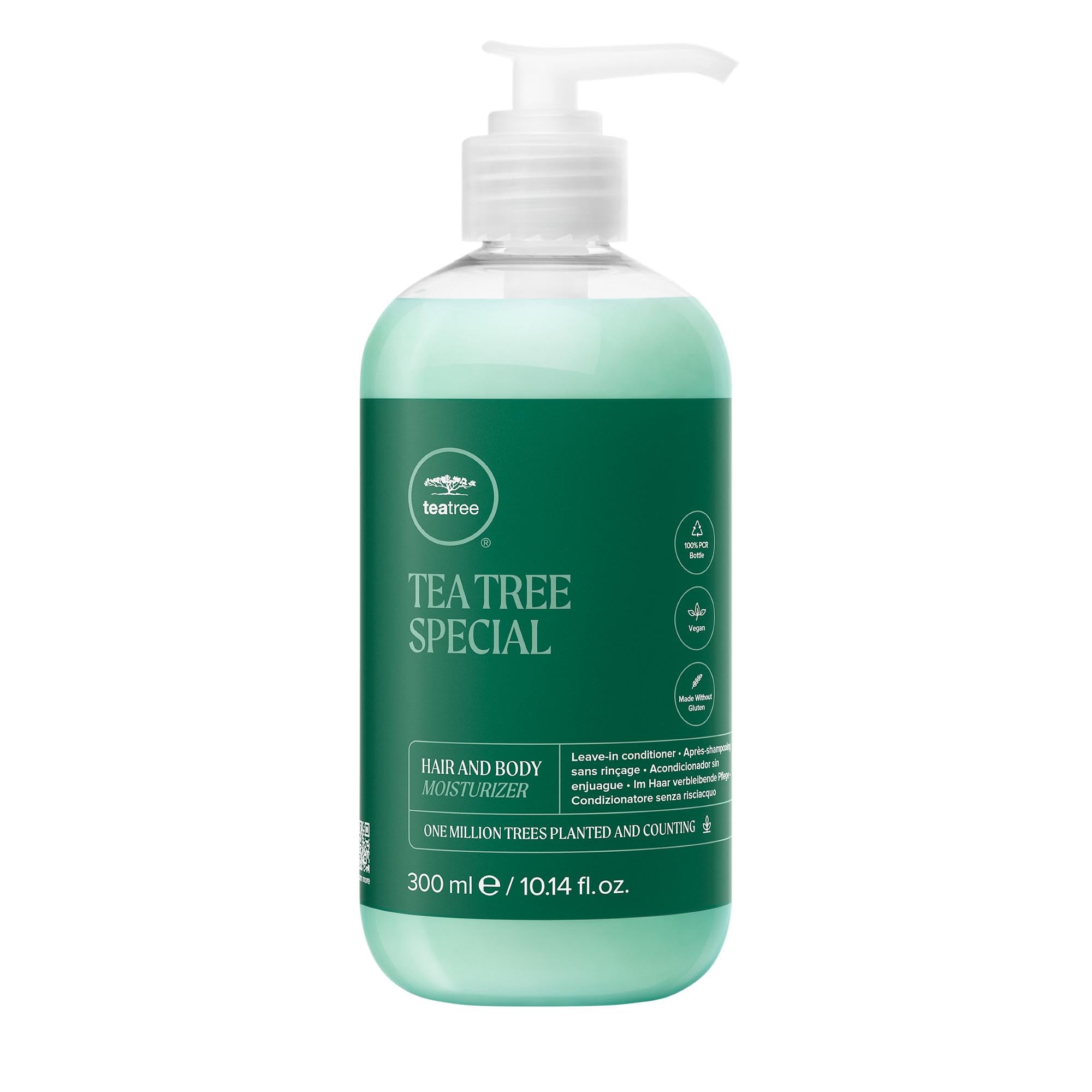 Tea Tree Hair and Body Moisturizer Leave-In Conditioner, Body Lotion, After-Shave Cream, For All Hair + Skin Types, 10.14 fl. oz