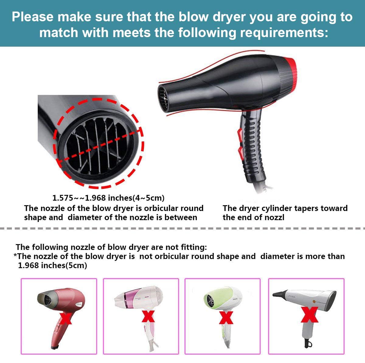 Collapsible Silicone Hair Dryer Diffuser - Travel And Easy Storage - Fit Nozzle Diameter D-1.575Inch To 1.968 Inch (4-5Cm)