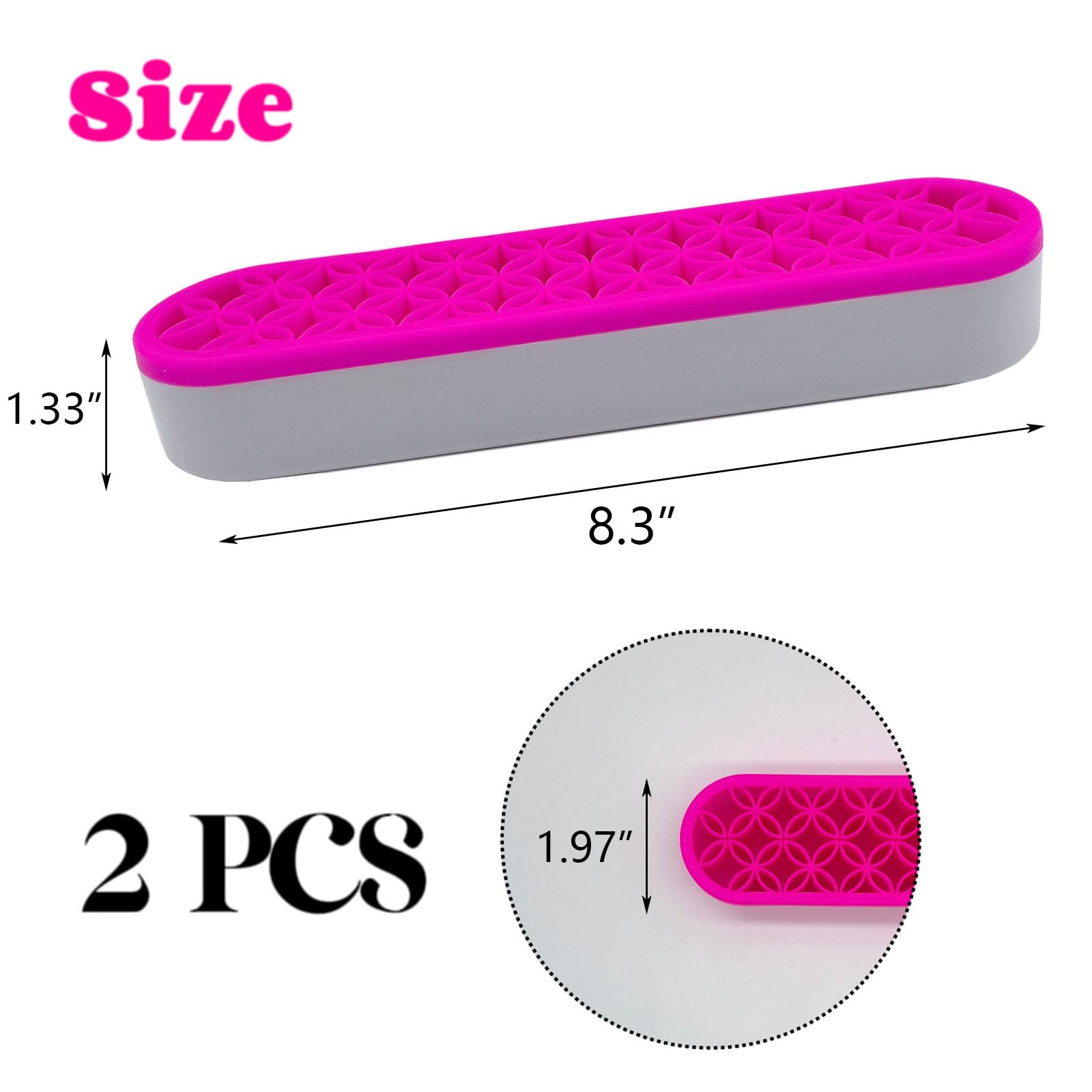 Tang Song 2 Pcs Silicone Make Up Brush Holder Cosmetic Storage Box Desktop Organizers (Pink)