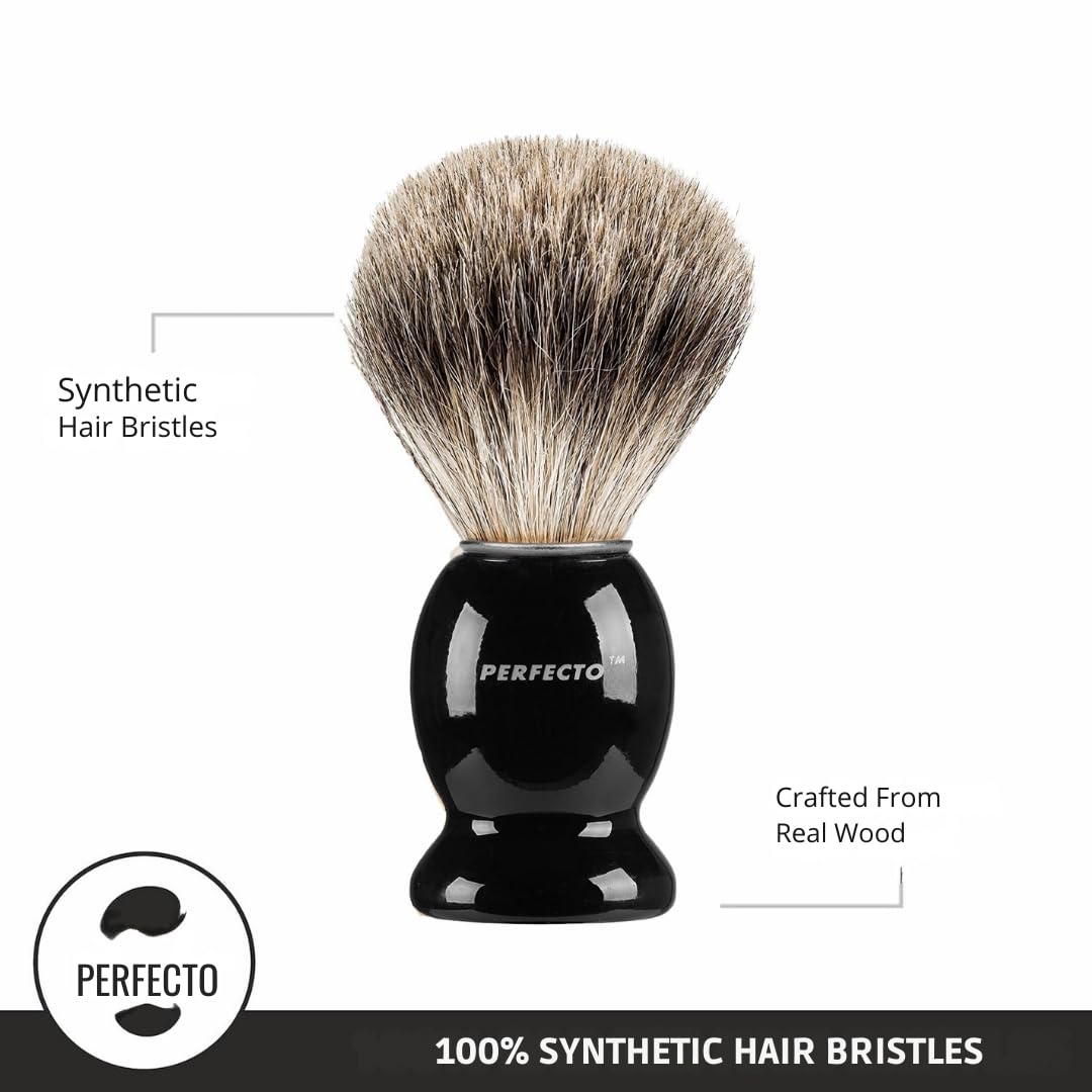 Perfecto Synthetic Bristles Shaving Brush For Men, Engineered For The Best Shave Of Your Life. Shaving Brush - Shave Brush For W