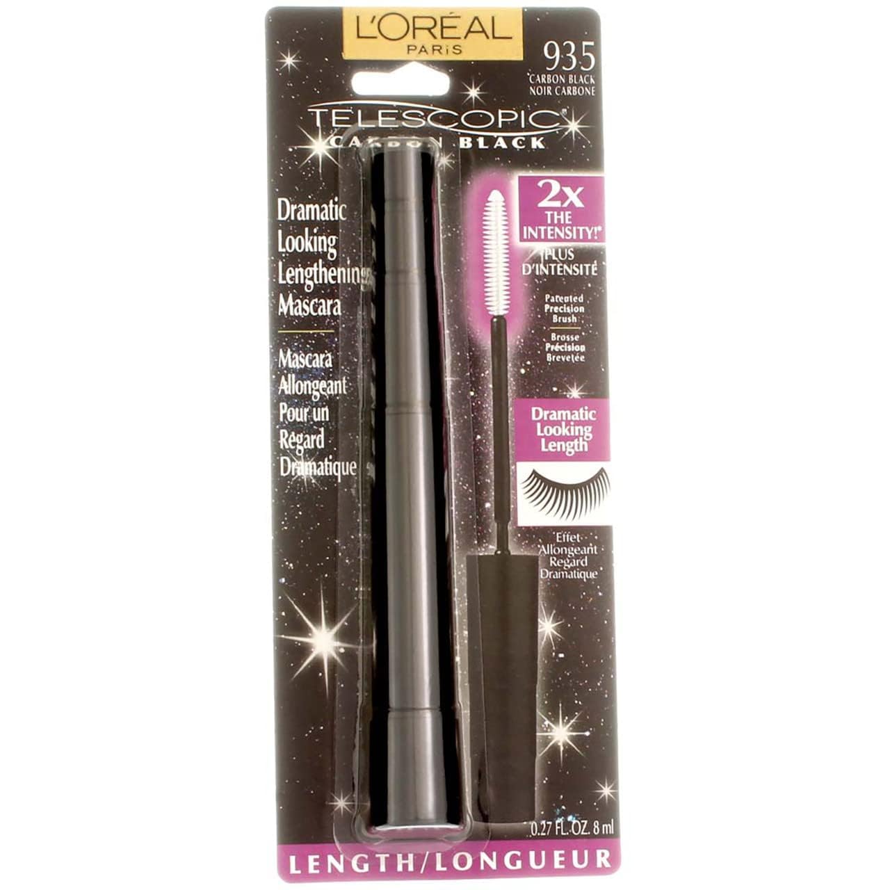 L'Oreal Paris Telescopic Mascara, Carbon Black [935] 0.27 Oz (Pack Of 12)