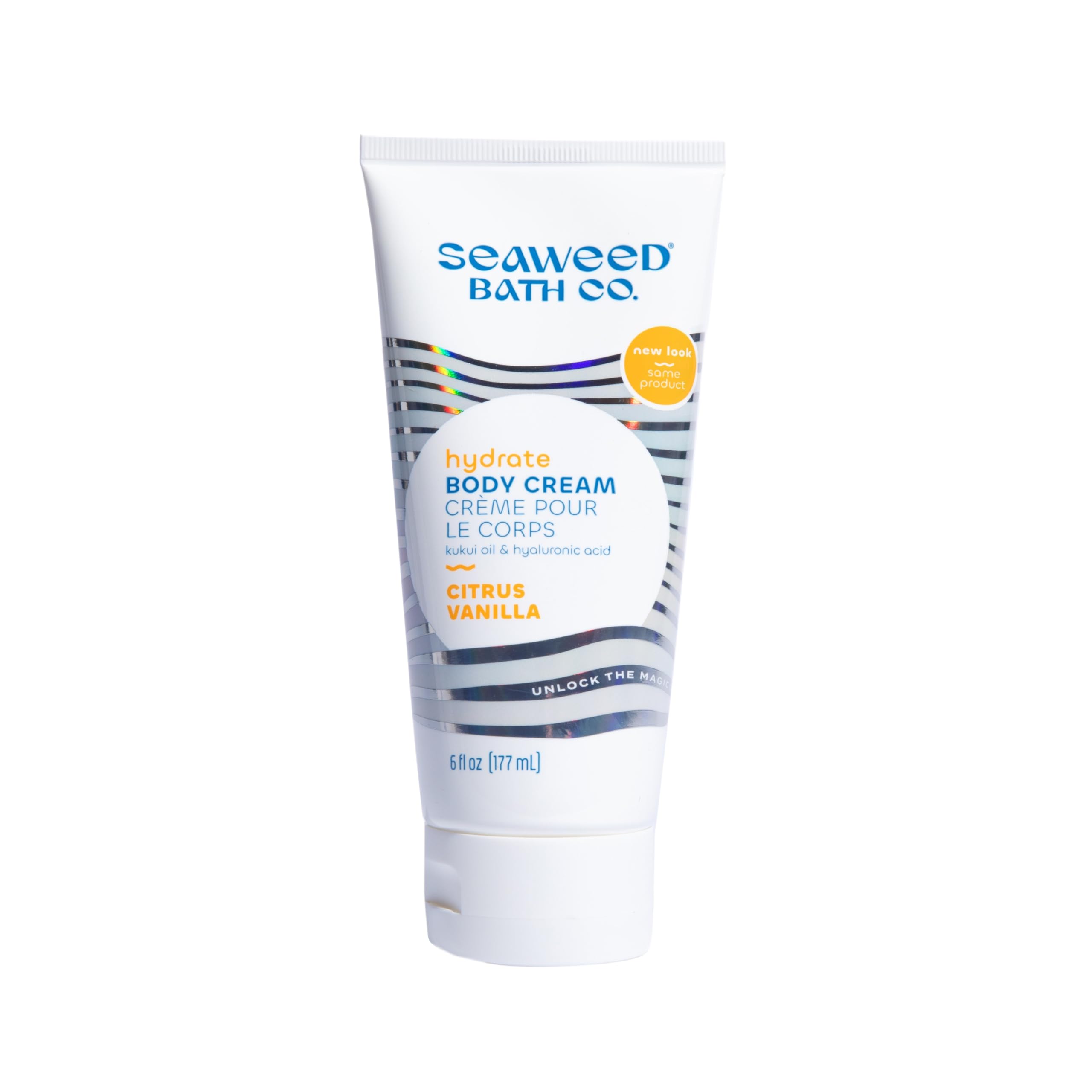 Seaweed Bath Co. Hydrate Body Cream, Citrus Vanilla Scent, 6 Ounce, Nourishing Hand & Body Lotion Moisturizer For Dry Skin, With