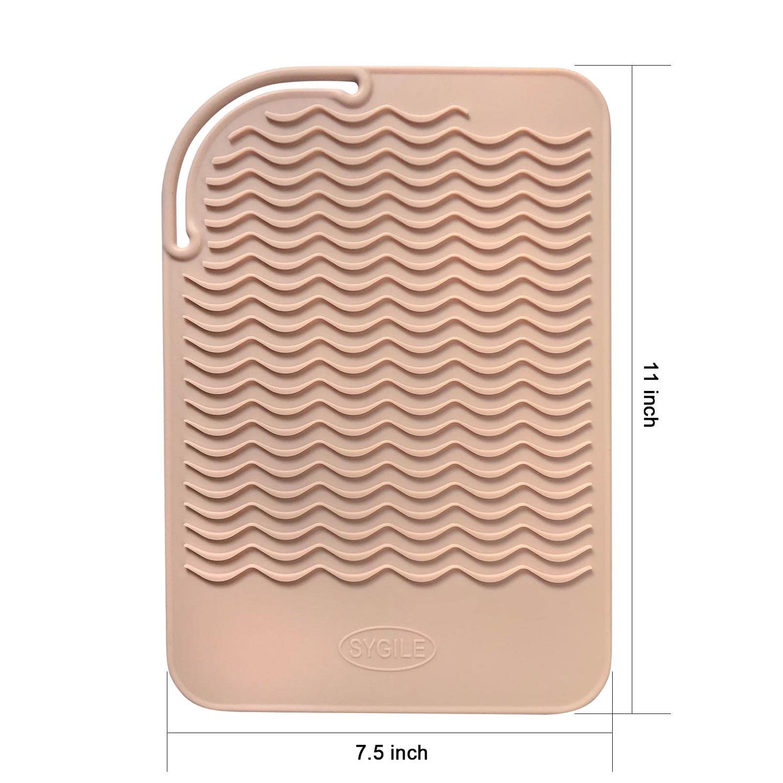 Sygile 11'' X 7.5'' Larger Size Heat Resistant Silicone Travel Mat, Anti-Heat Pad For Hair Straighteners, Curling Irons, Flat Ir