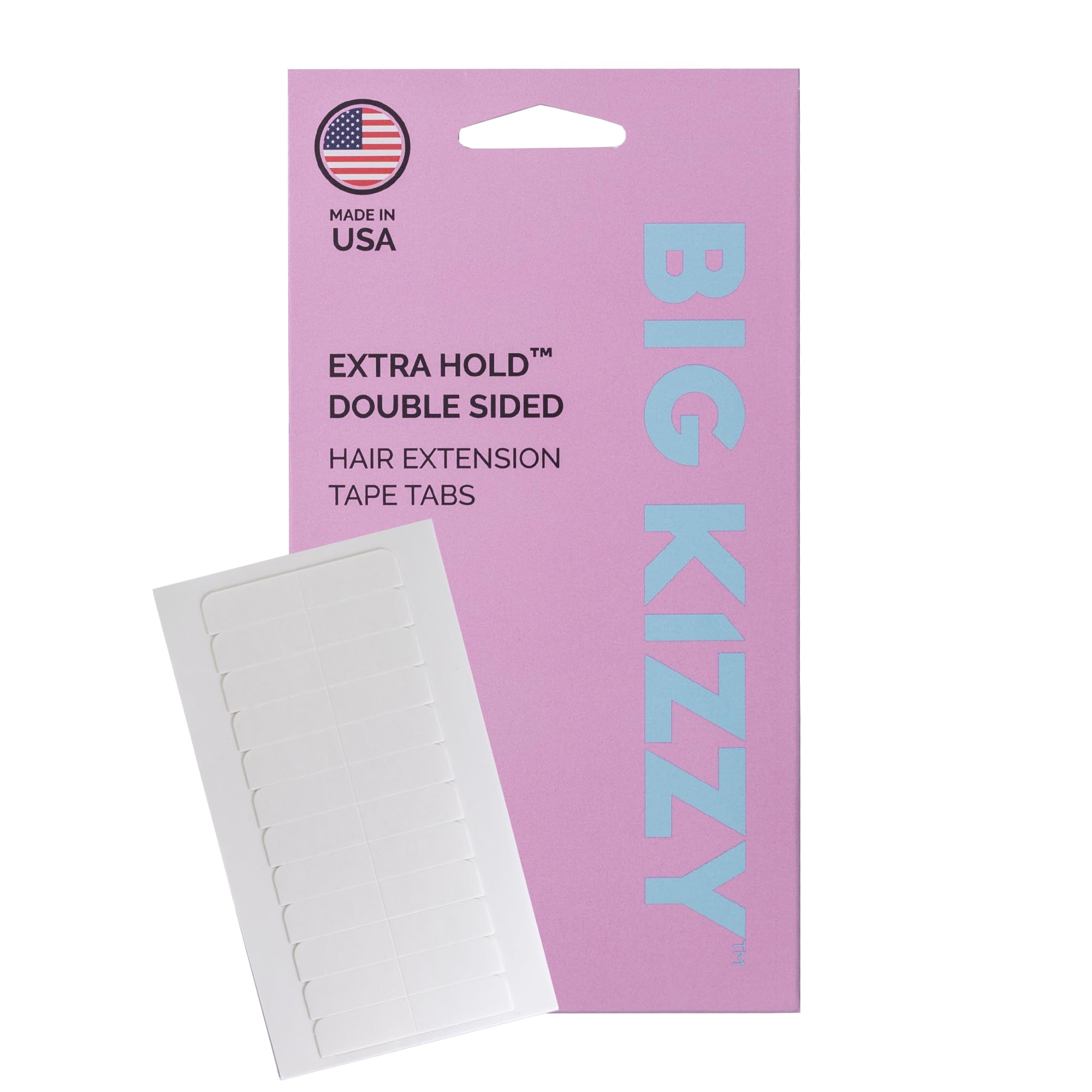 Big Kizzy Hair Extensions Tape - Extra Hold Double Sided - Fits Most Tape In Hair Extensions, 4Cm X .8Cm Tape For Extensions, Pr
