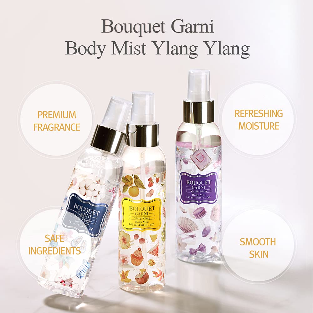 Bouquet Garni Body Mist Ylang Ylang Fragrance - Long-Lasting Moisture & Fragrance, Mist For Women, Low Irritation (Containing Vi