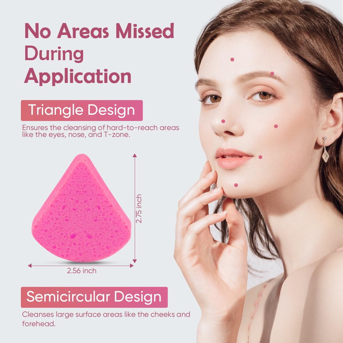 48Count Pink Compressed Facial Sponges, Aidea Disposable Face Sponges, Natural Cellulose Cosmetic Spa Sponges For Facial Cleansi
