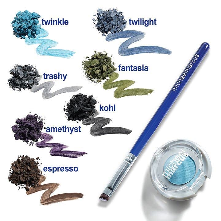 Michael Marcus Makeup Cake Eye Liner & Eyeliner Brush (Trashy) - Water Activated Dry Pressed, Long-Lasting & Smudge Resistant Ey