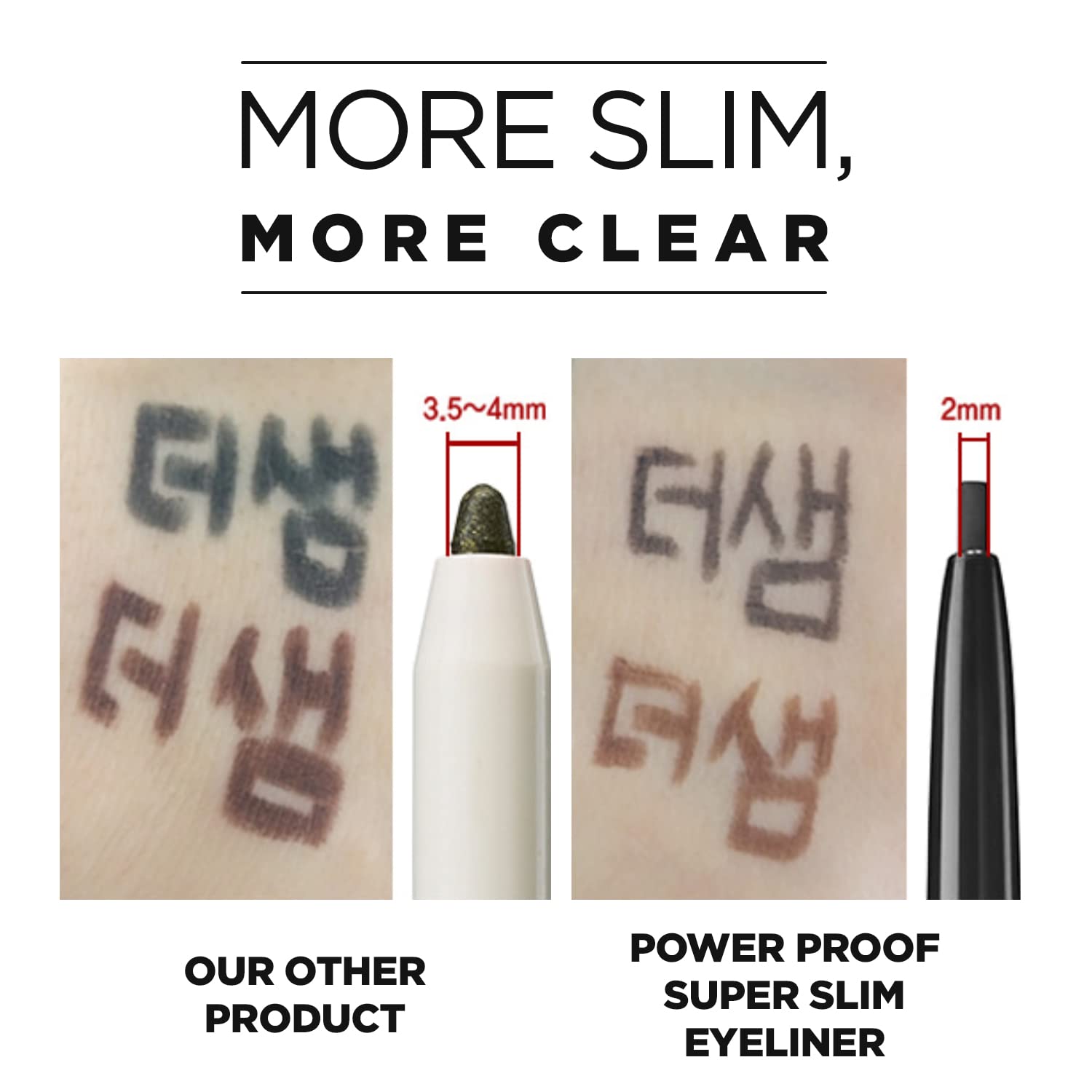 Thesaem Eco Soul Powerproof Super Slim Eyeliner - Smudge Proof Gel Eyeliner - Micro Precision Tip (2Mm) - Highly Pigmented & Lon