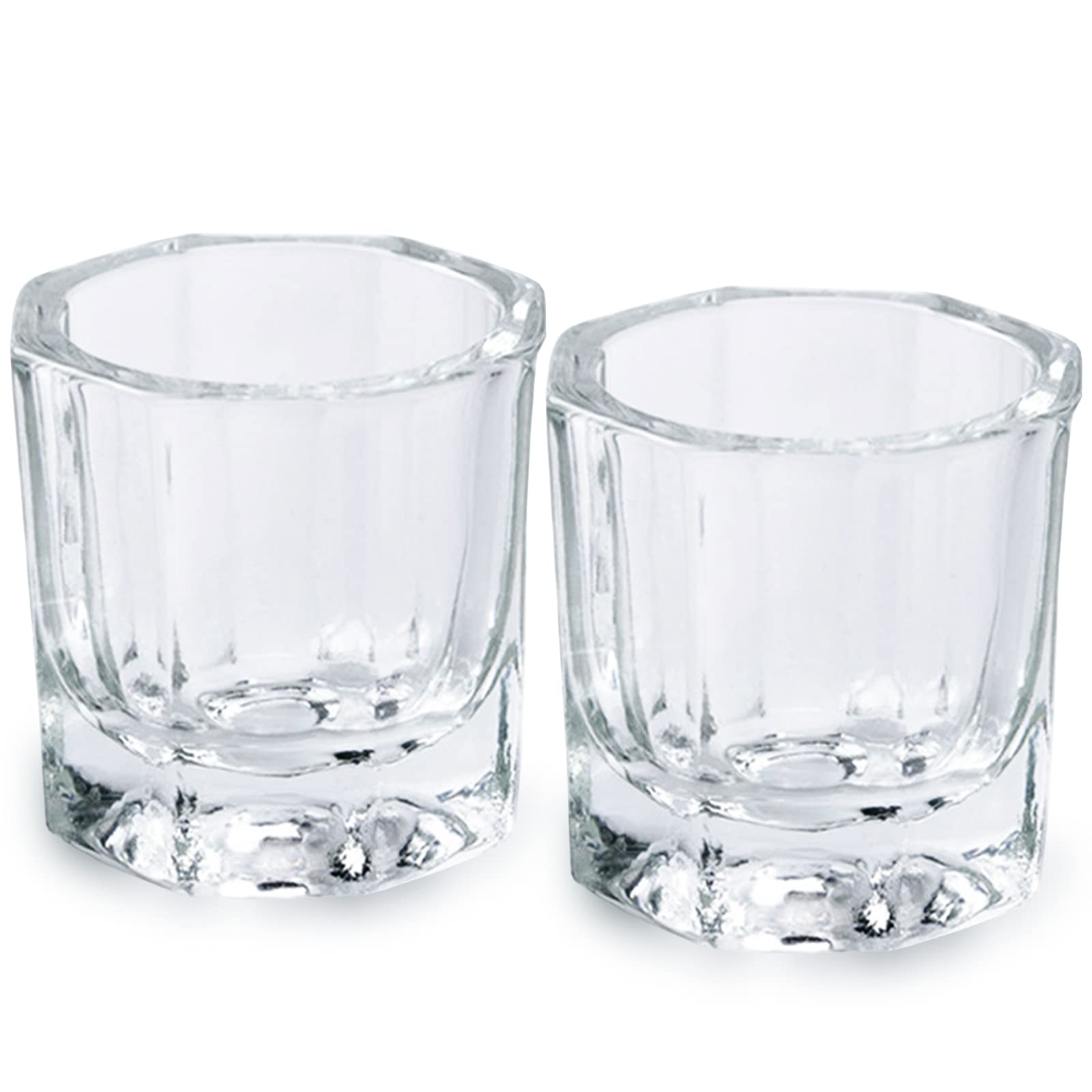 Bulex 2 Pack Dappen Dish Cups For Nail Art Acrylic Liquid - Clear Glass Nail Monomer Liquid Bowl Dampen Dish Acrylic Powder Hold