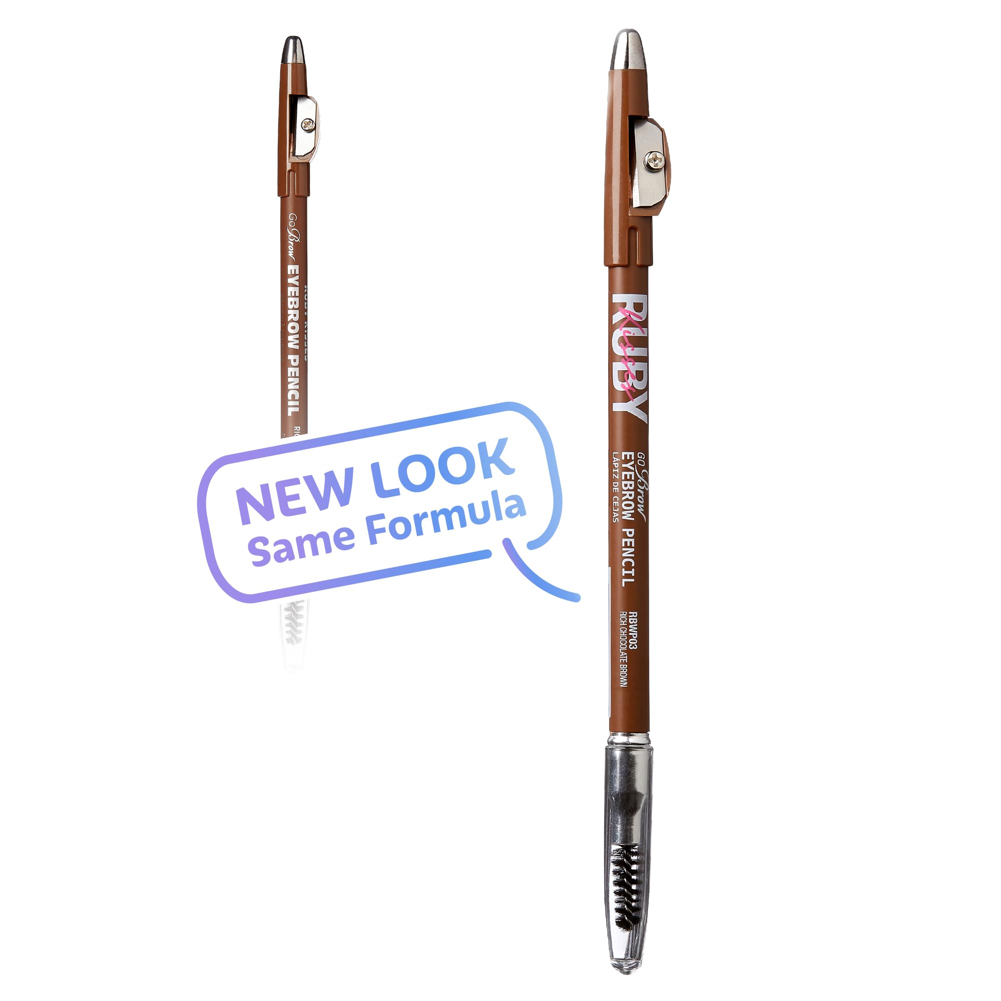 Ruby Kisses Gobrow Eyebrow Pencil, Sharpenable, Longwear, Long Lasting Eyebrow Wooden Pencil For Natural-Looking Brows 3 Pack (C