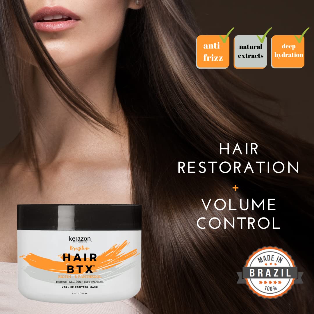 Kerazon Brazilian Hair Btx Treatment Mask 8Oz 236Ml Provides Repair For Damaged, Dry, Smoothing, Deep Conditioning And Hydration