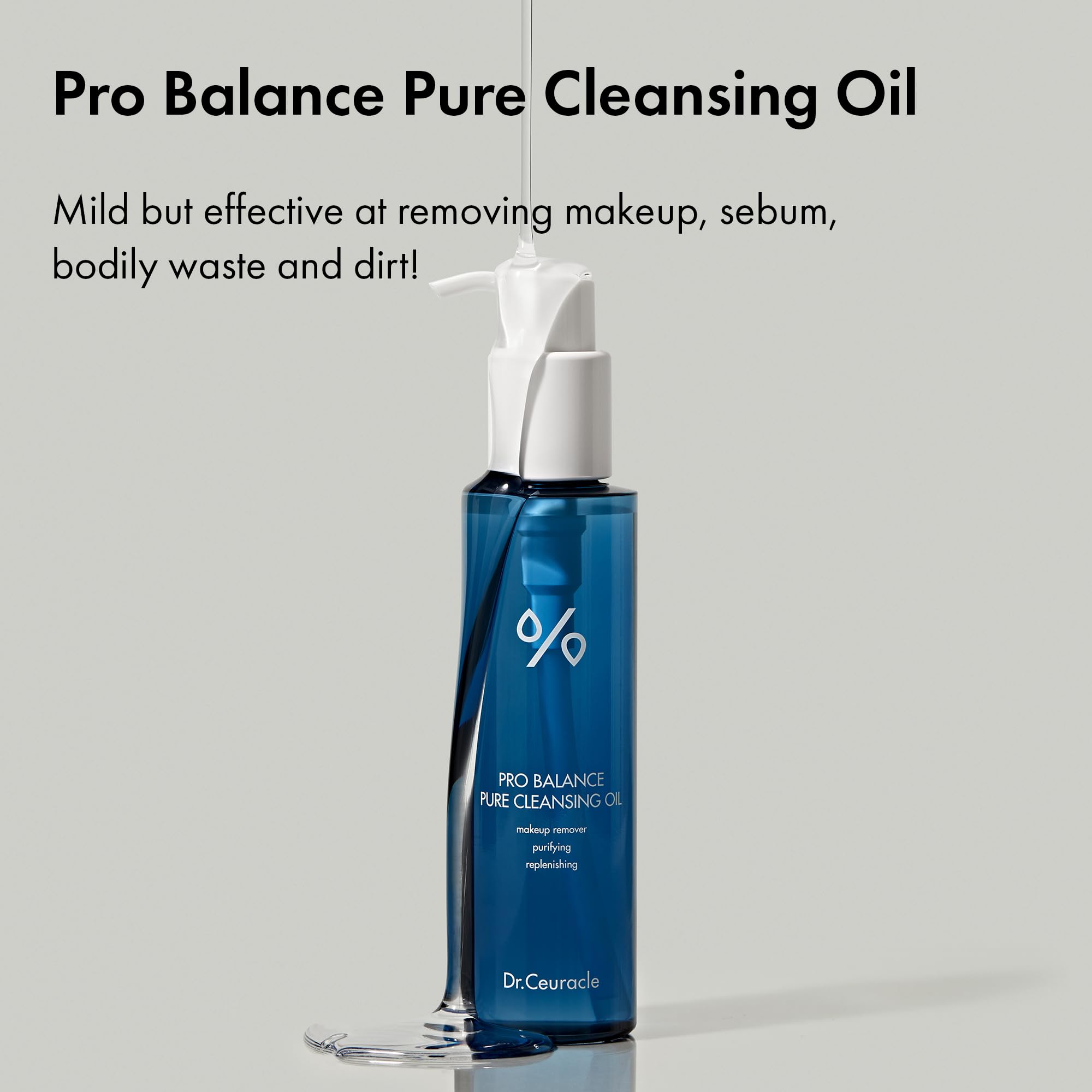 Dr.Ceuracle Pro Balance Pure Cleansing Oil - Makeup Sunscreen Remover Oil Cleanser, Korean Facial Cleanser With Hydrating Finish
