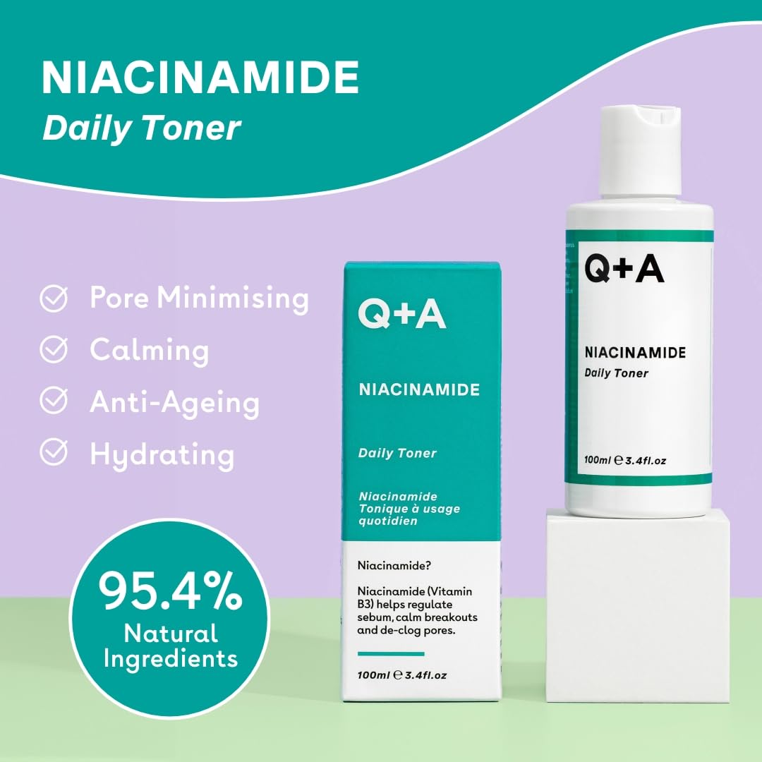 Q+A Niacinamide Daily Toner. A Face Toner To Calm Breakouts And De-Clog Pores. 100Ml/3.4Fl.Oz