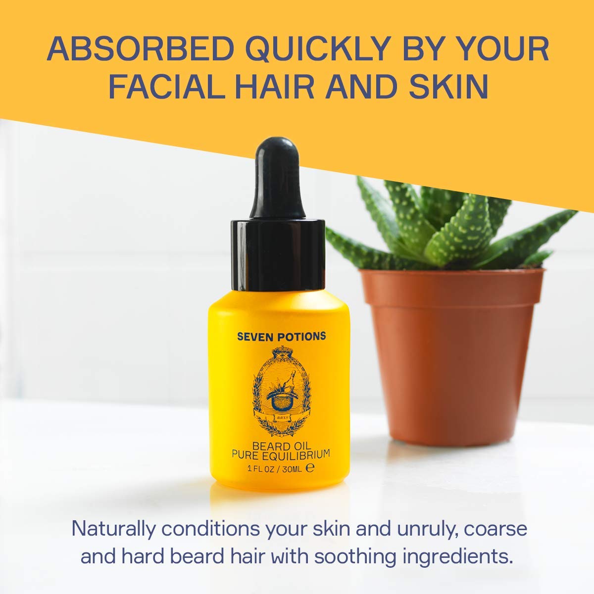 Seven Potions Beard Oil 1 Fl Oz Fragrance Free Beard Softener. Stops Beard Itch. Natural Beard Conditioning Oil. Contains Jojoba