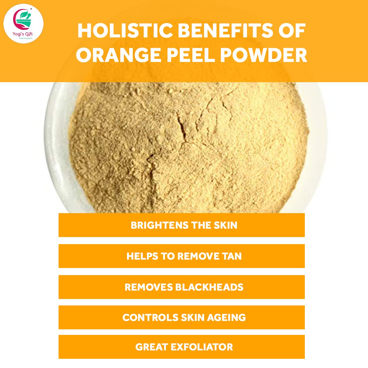 Orange Peel Powder 8 Oz (227 Grams) | 100% Natural Care For Acne, Tan & Blackheads | Effective Diy Face Mask Ingredient | Rich I
