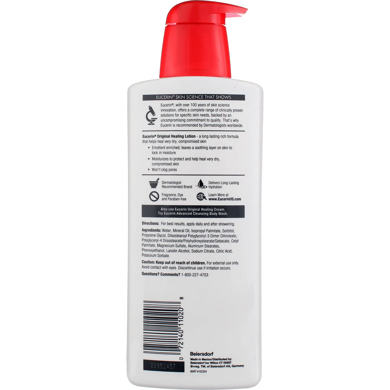 Eucerin Lotion Original Healing, 16.9 Fl Oz (Pack Of 2)