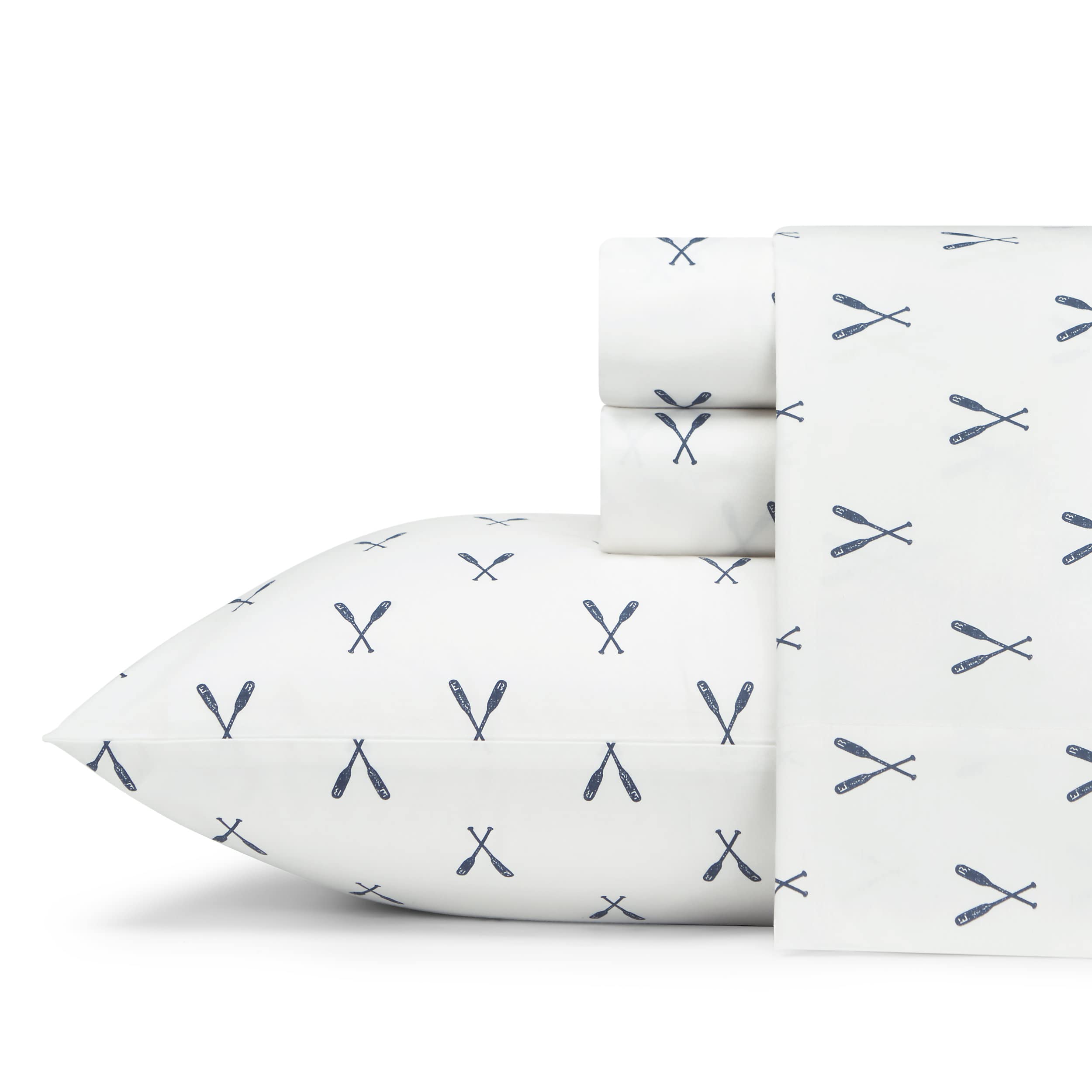 Eddie Bauer - Twin XL Sheets, cotton Percale Bedding Set, crisp  cool Home Decor (Eddies Oar, Twin XL)