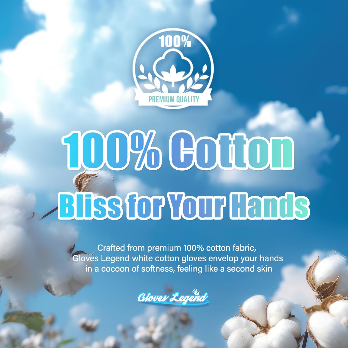 6 Pairs - Medium - Gloves Legend Cotton Moisturizing Gloves For Dry Hands - White Sleeping Gloves For Nighttime Care - 100% Cott