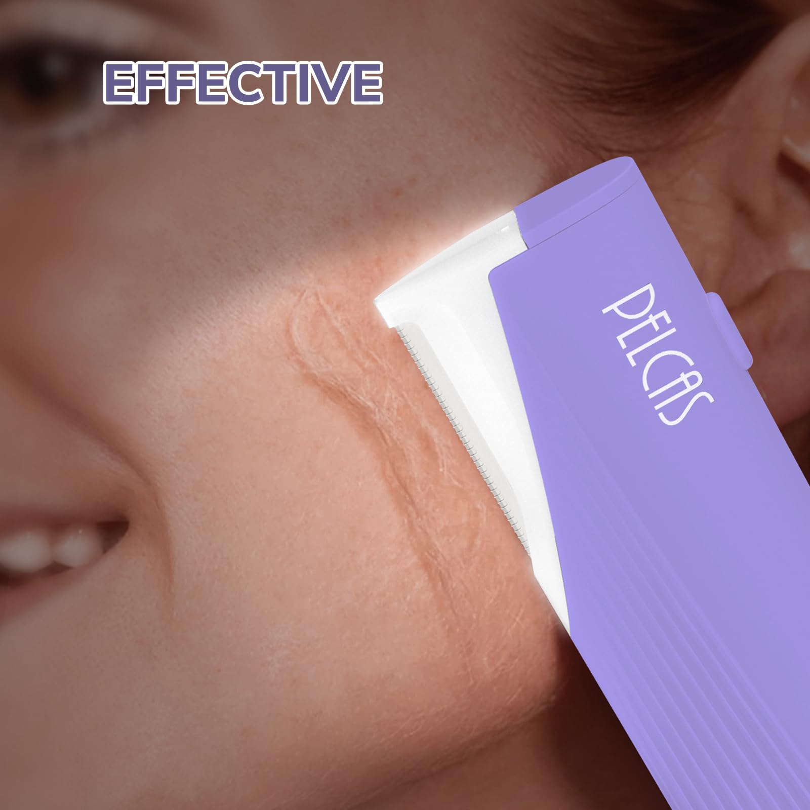 Pelcas Electric Dermaplaning Tool For Women Face With Led Light 3 Speeds Mini Dermaplaning Razor With 6 Blades, 2 In 1 Facial Pe