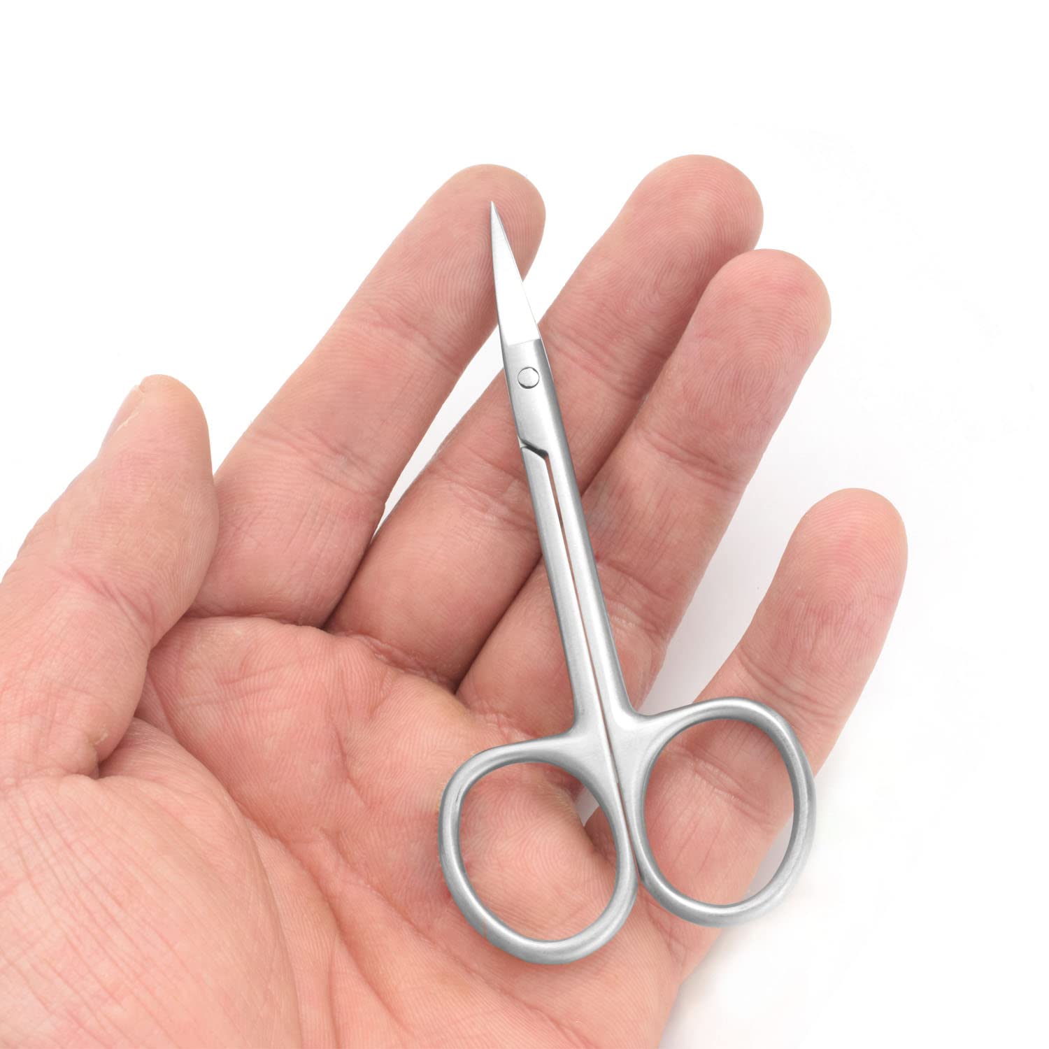 Motanar Cuticle Nail Scissors - Stainless Steel Precision Manicure Scissor - Extra Pointed Straight Curved Fingernail Scissor (C