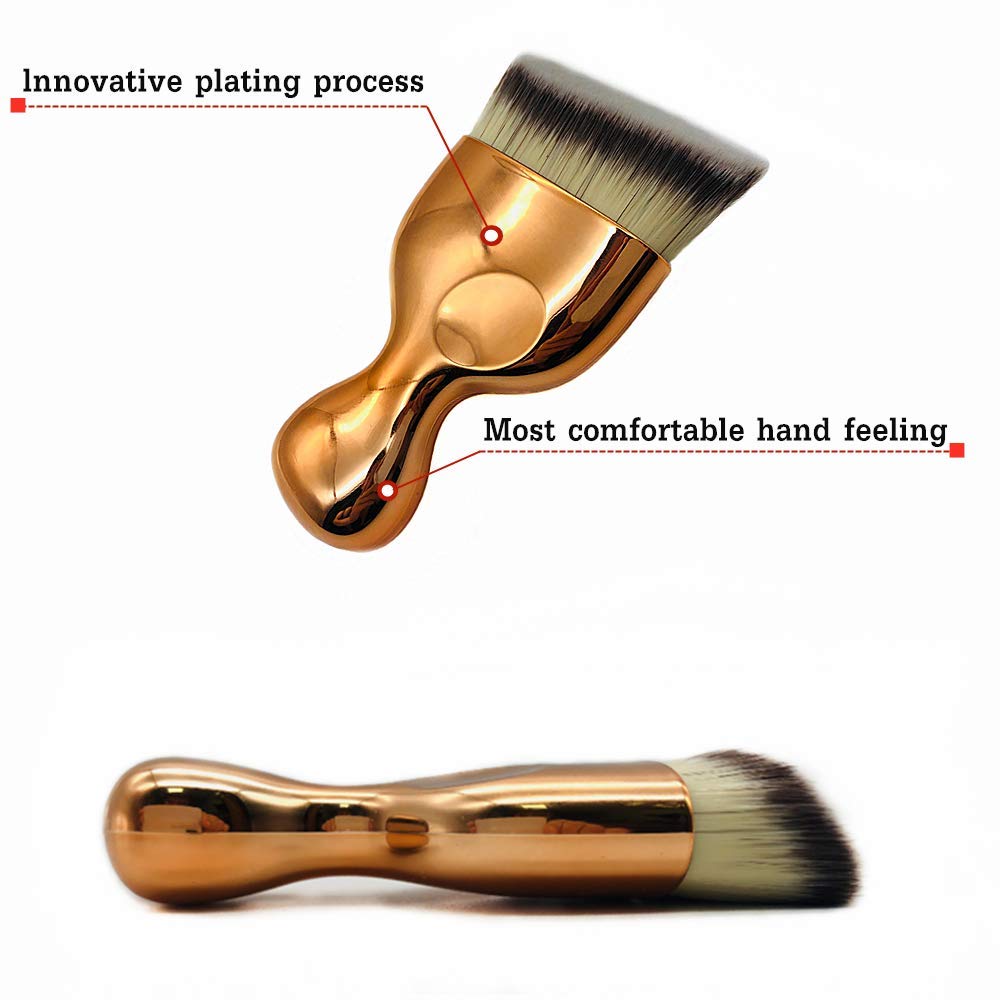 Angled Flat Foundation Brush High Density Face Body Kabuki Makeup Brush For Liquid Foundation Powder Cream Contour Buffing Stipp