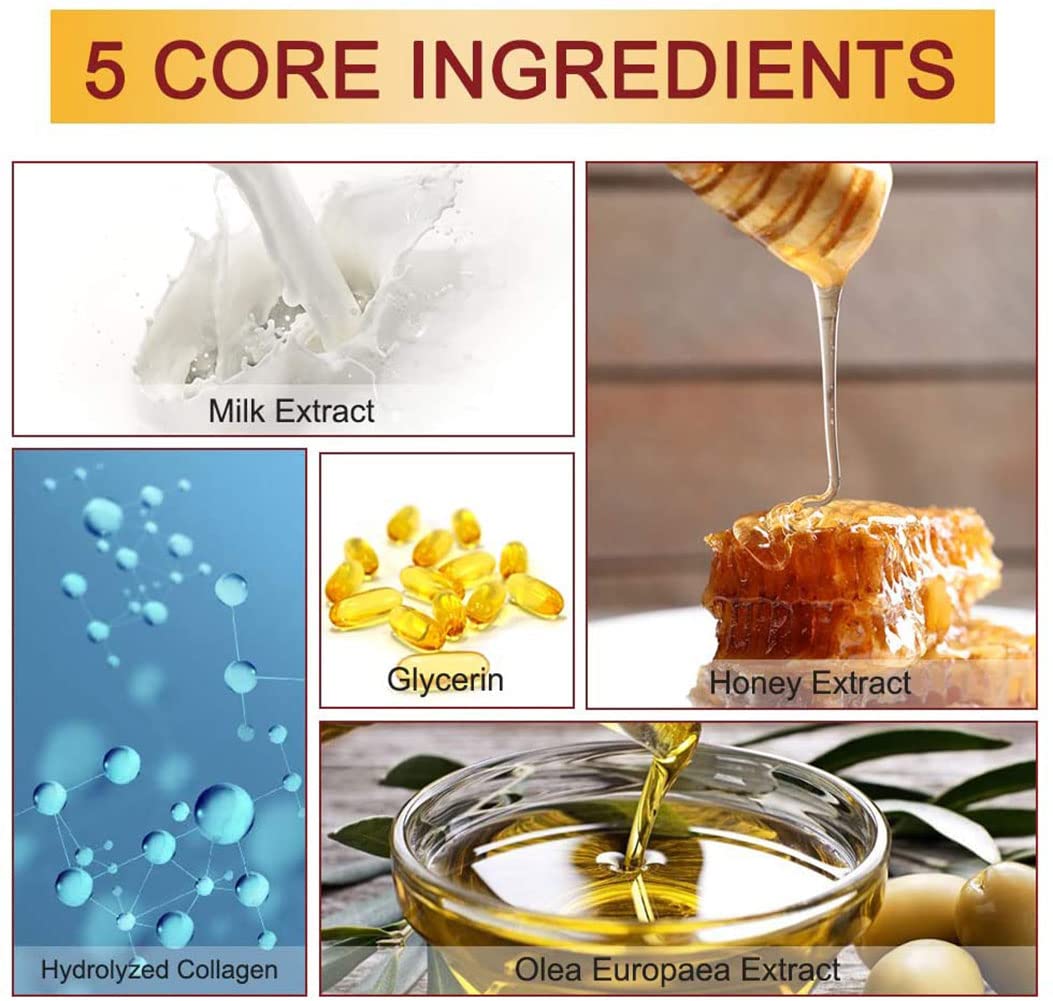 Cgboom 5 Pairs Hand Masks Moisturizing Gloves, Hand Skin Repair Renew Mask Infused Collagen, Vitamins + Natural Plant Extracts F
