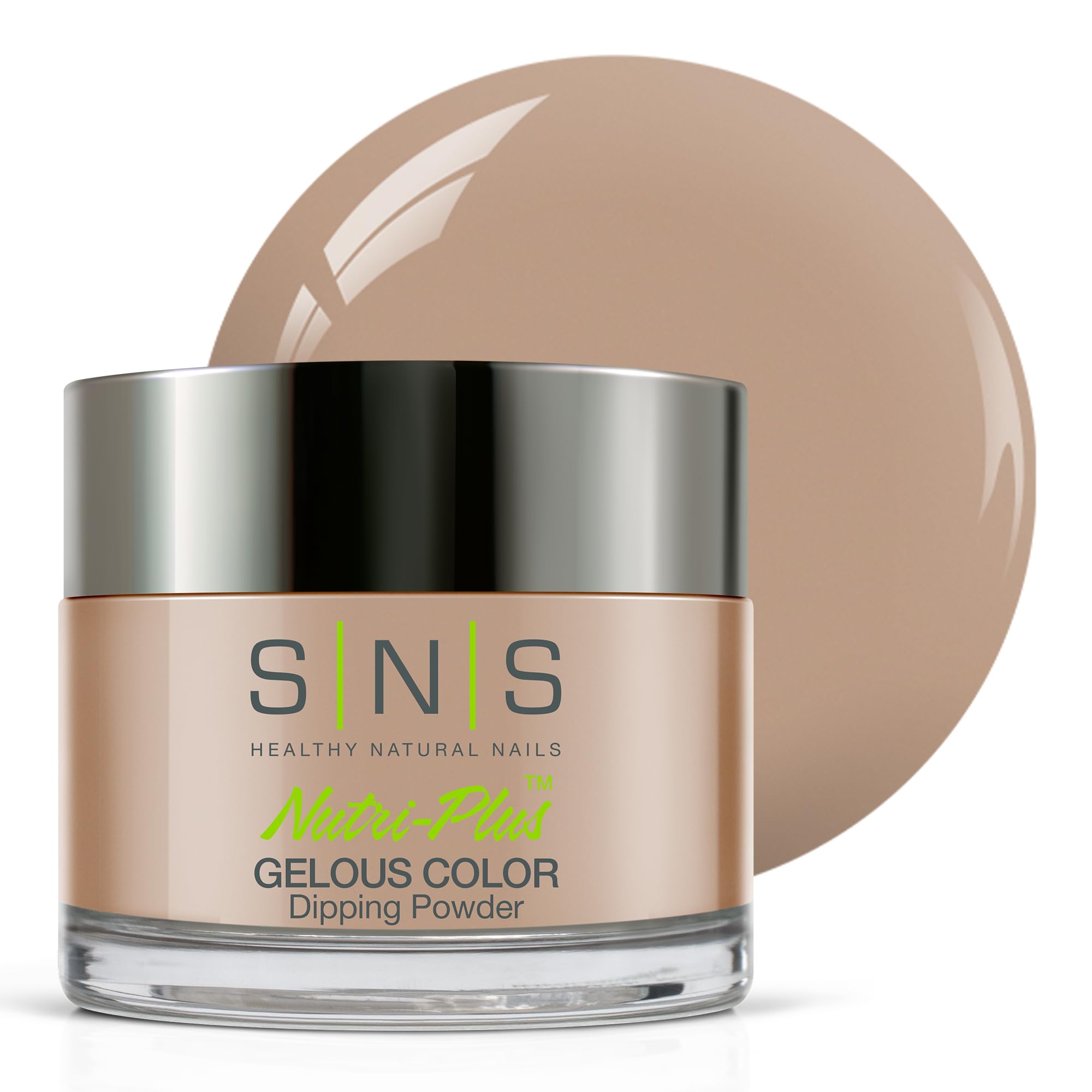 SNS Nail Dip Powder, Gelous Color Dipping Powder - Storm In The Distance (Natural, Nudes/Beige, Taupe, Shimmer) - Long-Lasting D