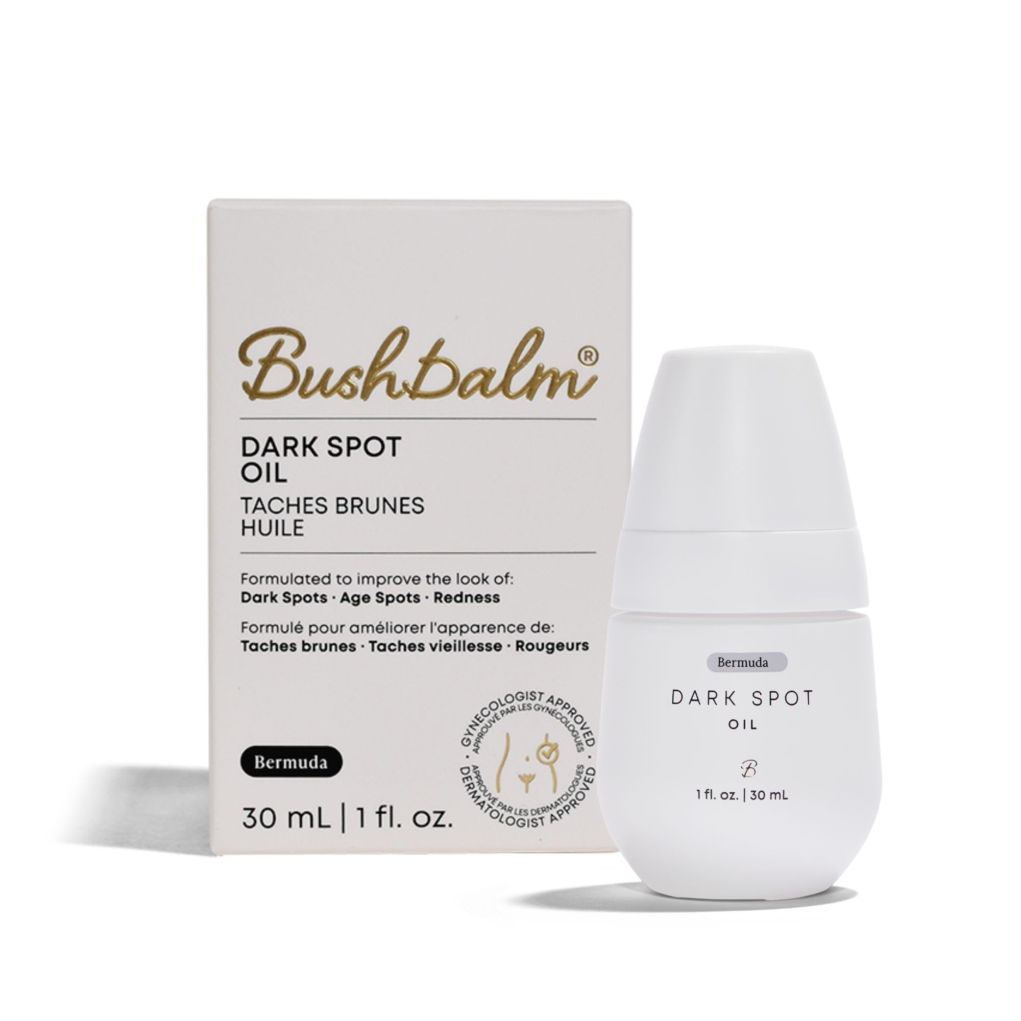 Bushbalm Dark Spot Oil - Improve Appearance of Dark Spots, Ingrown Hair All Over Body, soothe, Rejuvenate and Nourish, Bermuda O
