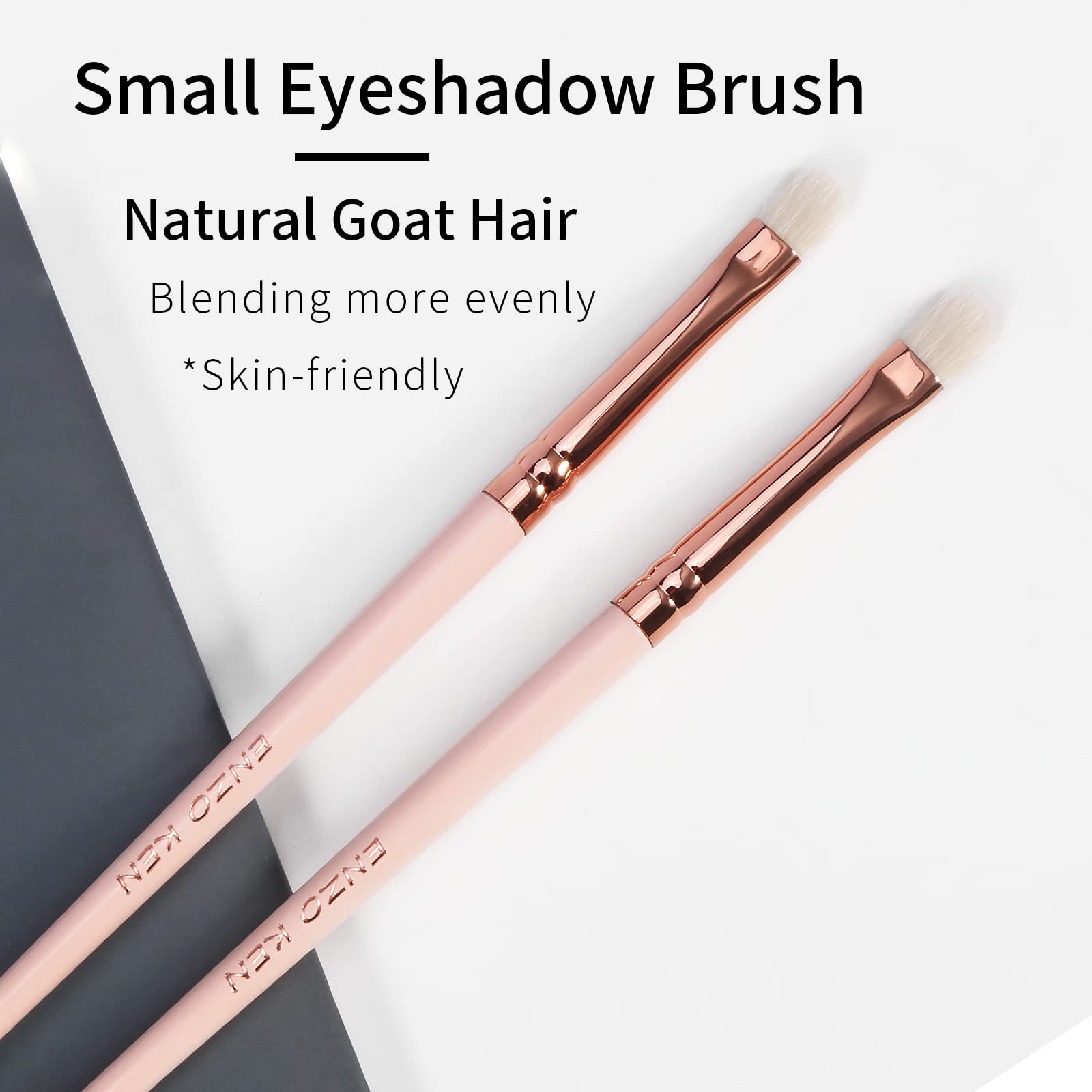 Natural Goat Hair Eye Shadow Brush By Enzo Ken, Eye Detail Brush, Small Smudge Eyeshadow Brush, Mini Eye Smudge Brush, Single Na