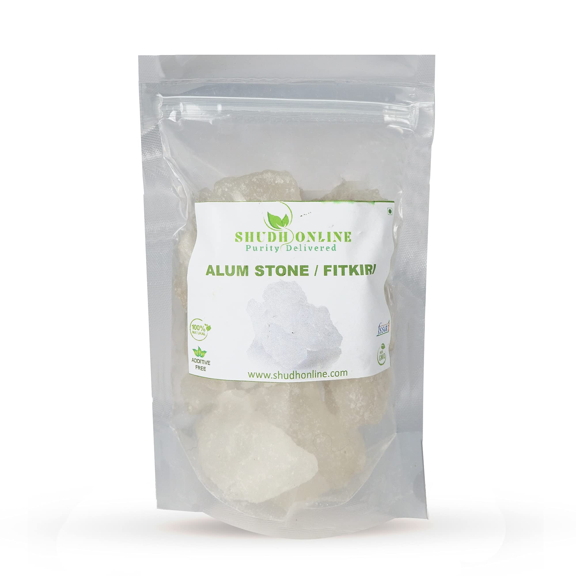 Alum Stone Organic for Face (3.5 oz - 0.2 lb) Piedra de Alumbre Para Lavado Intimo - Natural Fitkari Stone for Shaving - Phitkar