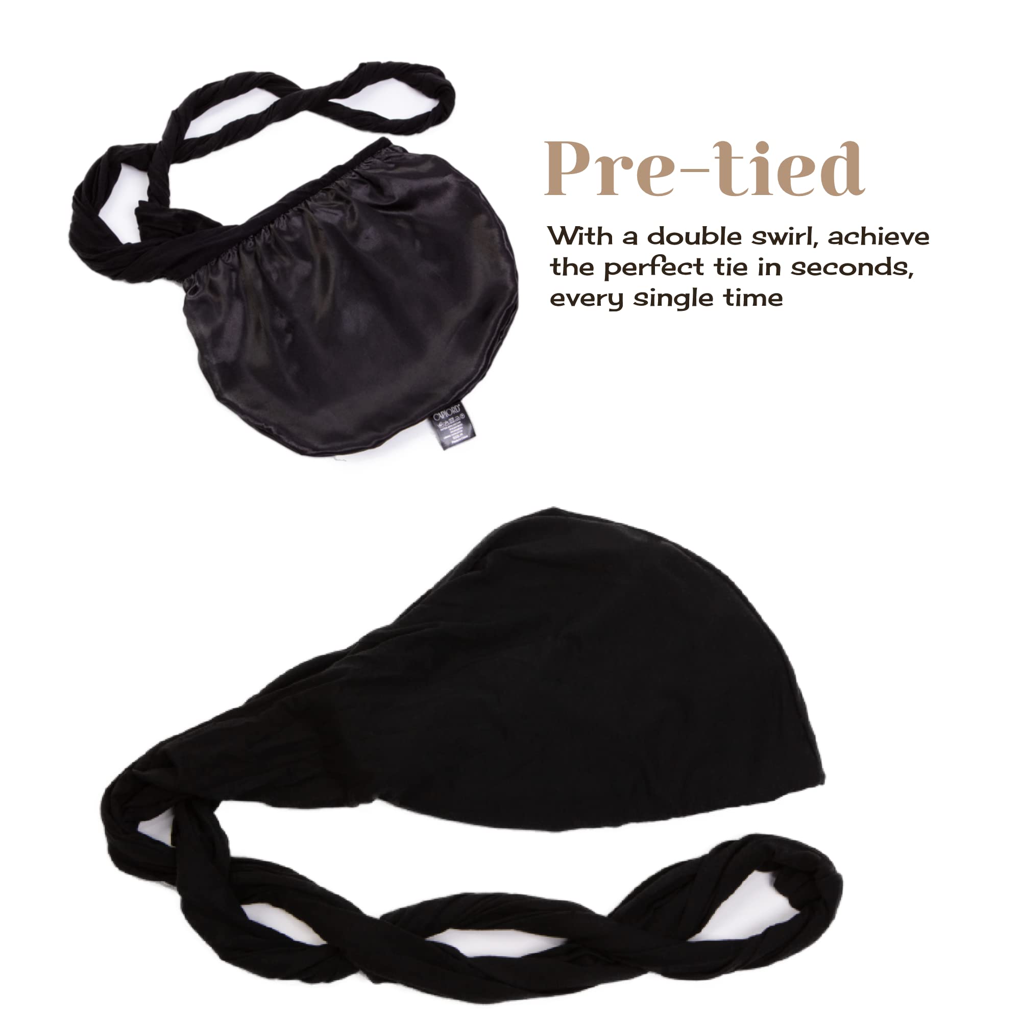 Caplord Turban For Men Silk Satin Lined Head Wrap Pre-Tied Skull Cap For Men And Women Sleeping Bonnet Hair Cover Chemo Hair Los