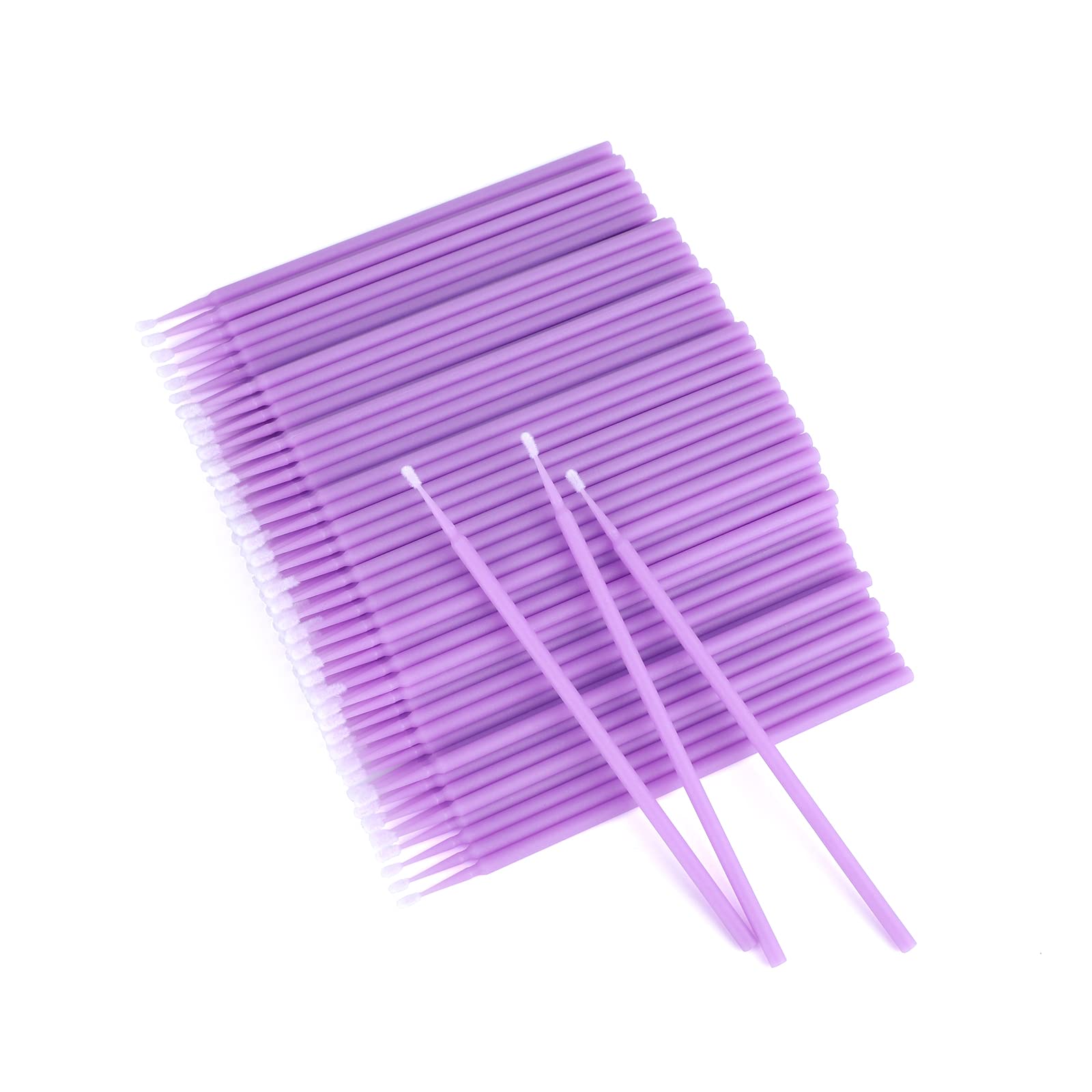G2PLUS 500PCS Cotton Swabs, Purple Disposable Micro Applicators Brush for Makeup and Personal Care Cosmetic Brush, Micro Swabs f