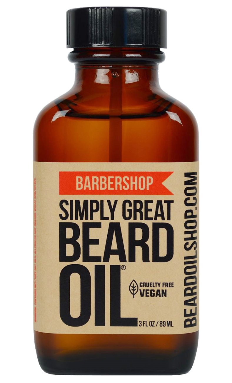 Simply Great Beard Oil - BARBERSHOP Scented Beard Oil - Beard Conditioner 3 Oz Easy Applicator - Natural - Vegan and Cruelty Fre