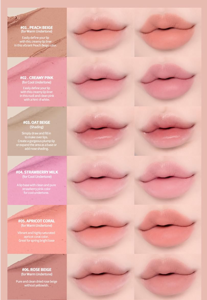 Heart Percent Dote On Mood Lip Pencil, Long-Lasting Creamy Lip Crayon Smooth Color Liner Retractable Lipstick Pencil 0.8G, 20. S