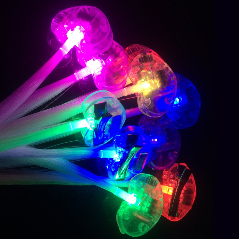 Acooe Hair Clip, 12 Pack Flashing Led Light Up Toys Optics Led Hair Lights, Barrettes For Party, Bar Dancing Hairpin, Light Up H