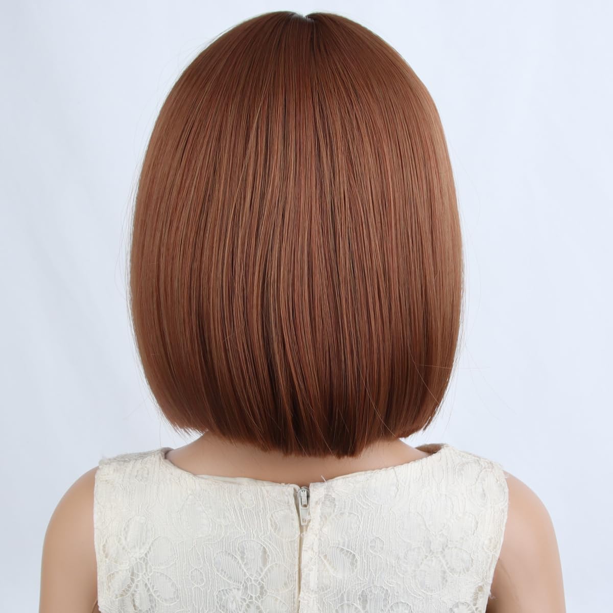 PATTNIUM Kids Dark Orange Wig Child Orange Bob Wig Short Dark Orange Bob Wig for Girls Cosplay Party Synthetic Rose Net Daily We