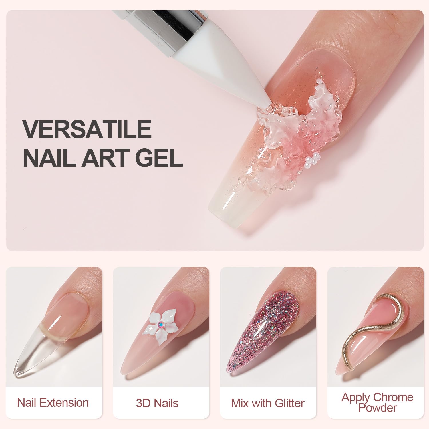 Gaoy 60G Solid Builder Gel For Nails, Non-Sticky Hand Hard Gel, 3D Sculpting Gel For Nail Art Sculpture Carving Modeling And Nai