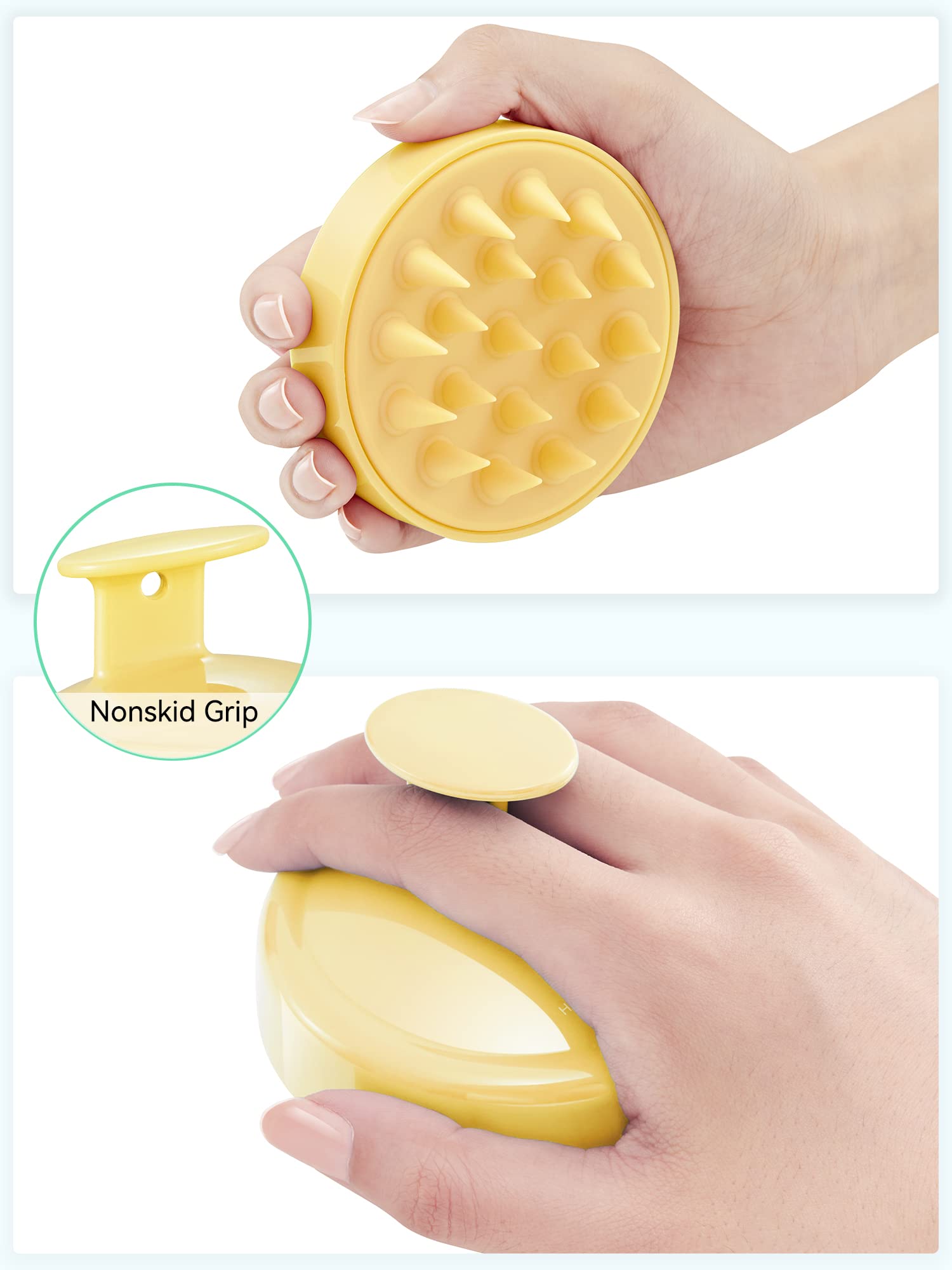 Heeta Scalp Massager With Soft Silicone Bristles - Promotes Hair Growth, Exfoliates Scalp, Removes Dandruff, And Enhances Shampo