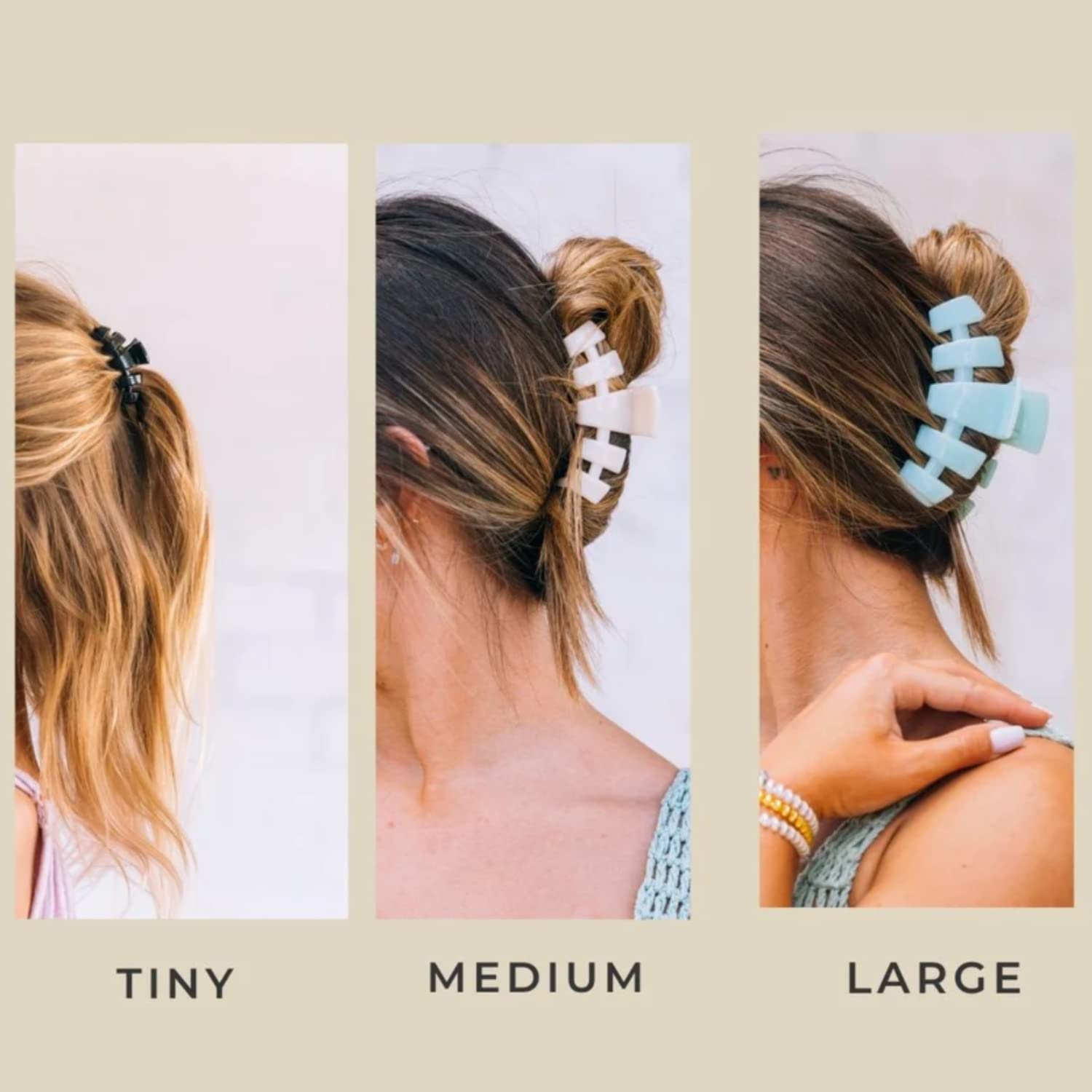 Teleties - Tiny Hair Clip - Strong Grip, Bendable Teeth, Comfortable Curved Design - Ideal For Thin Hair, Kids, Half-Up Hairstyl
