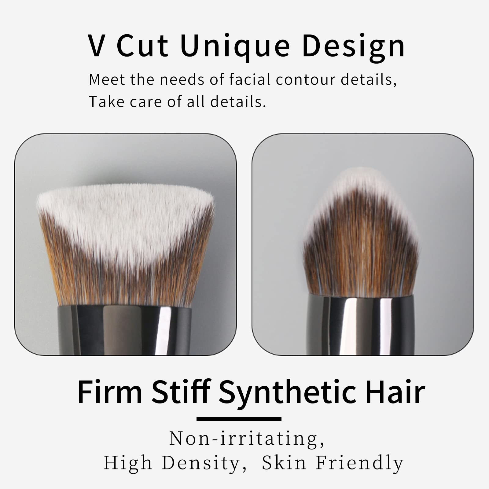 Angled Foundation Brush For Liquid Makeup By Enzo Ken, Contour Foundation Brush, Cream Contour Brushes For Cream Makeup, Pinnacl